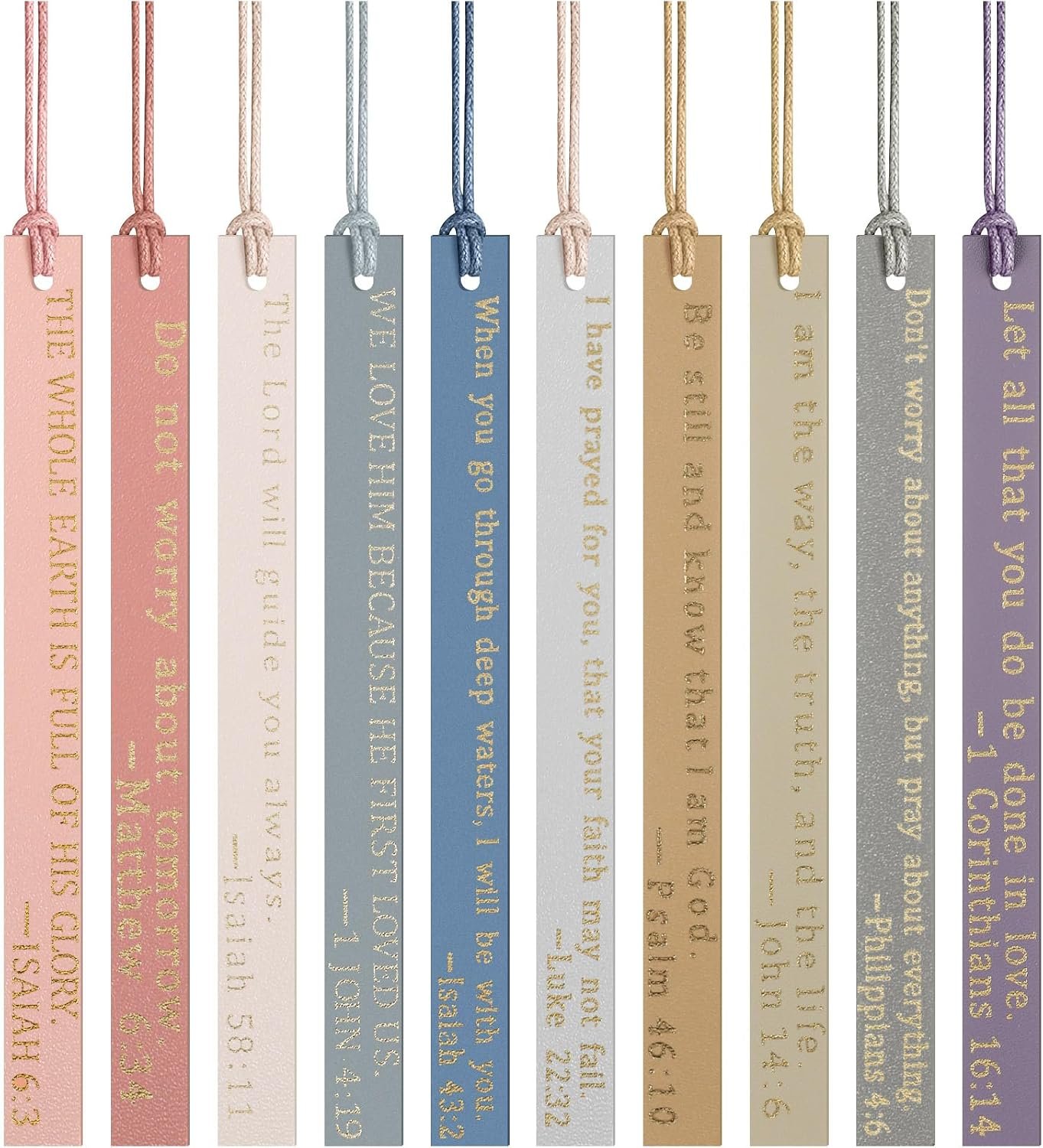 Skyygemm 10 Pcs Christian Bookmarks Christmas Gift for Women, Pastel