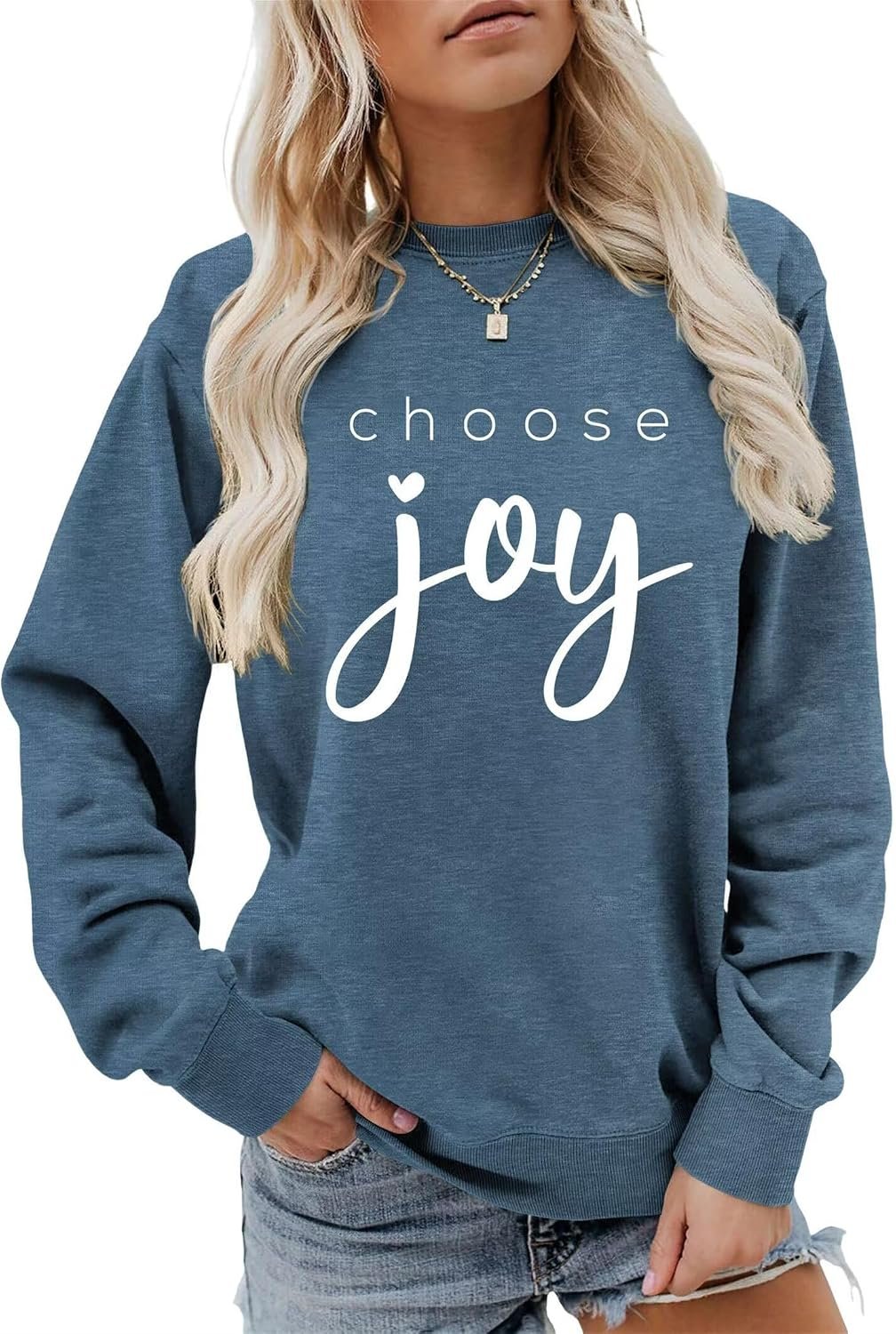 Choose Joy Sweatshirt Women Christian Be Kind Positive Crewneck Sweater Top