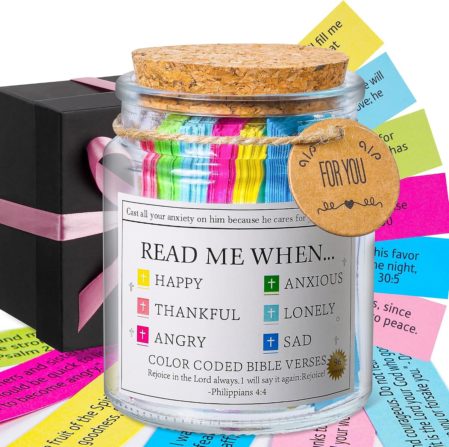 Bible Verse Jar, Read Me When Bible Verses Jar for Daily Encouragement