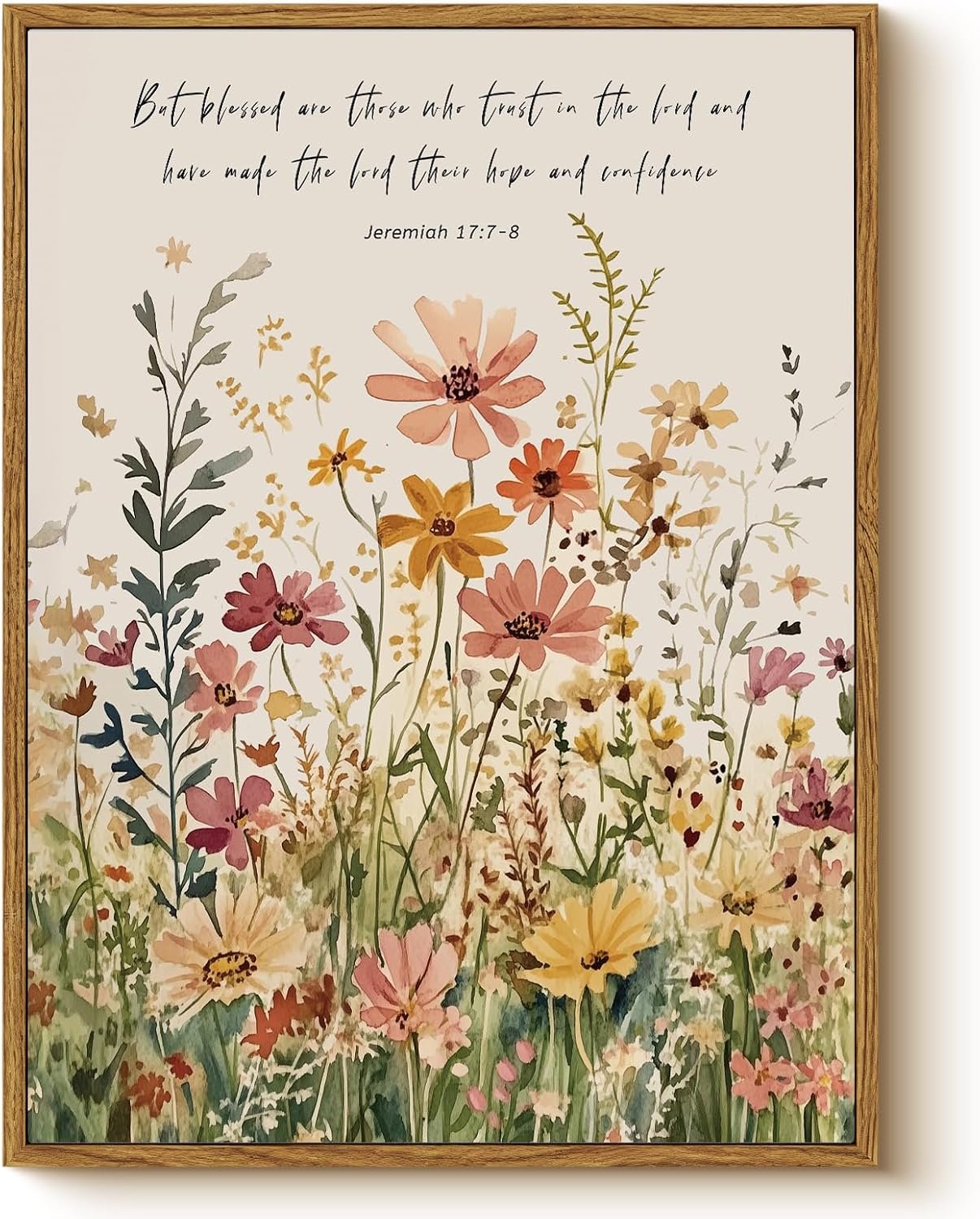WHASAYART Framed Canvas Inspirational Wall Art Christian Wall Decor 12x16in