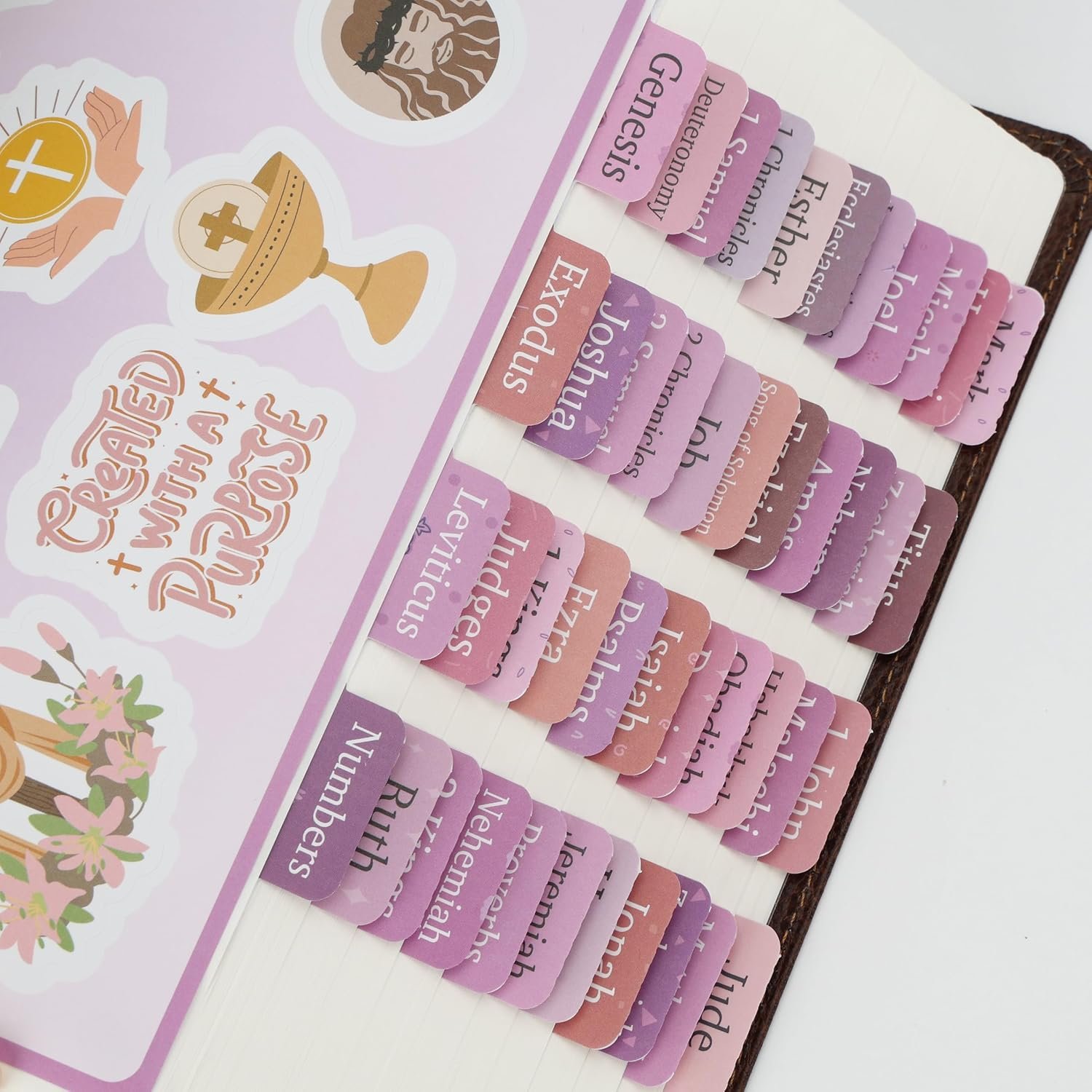 Mr. Pen- Bible Tabs, 75 pcs, Large Print, Laminated with 33 Unique Stickers