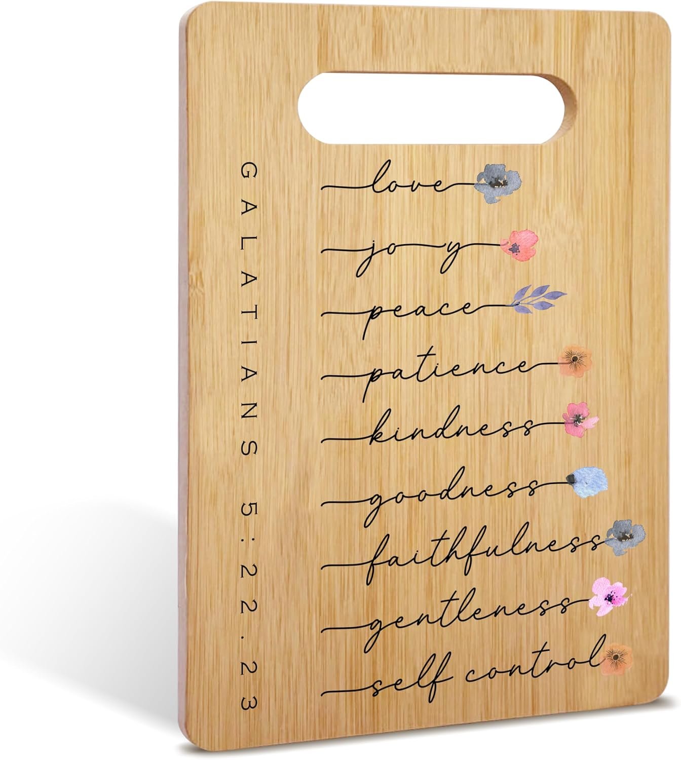 Christian Bamboo Cutting Board Gifts, Religion Gifts for Women Man, Spring Floral Charcuterie Board, Easter Housewarming Christmas Gifts, Holiday Home Kitchen Decorations Favor -46