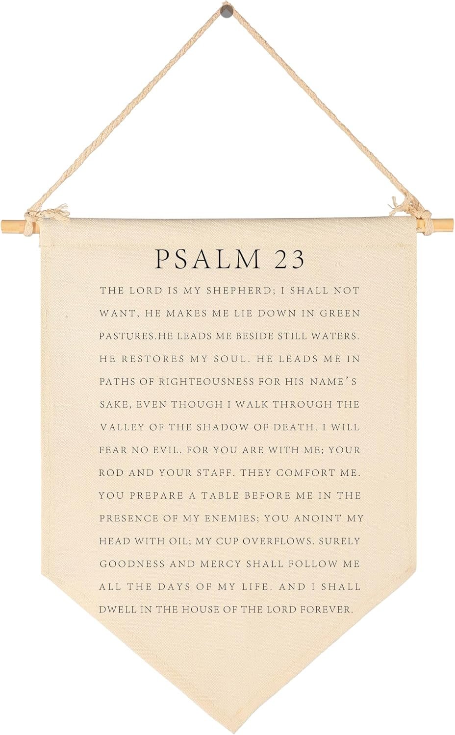 Bible Verse Hanging Flag Decor-Living Room Bedroom Sign-Christian Farmhouse Decor- Psalm 23-Housewarming Gift-Scripture Banner Pennant Gift