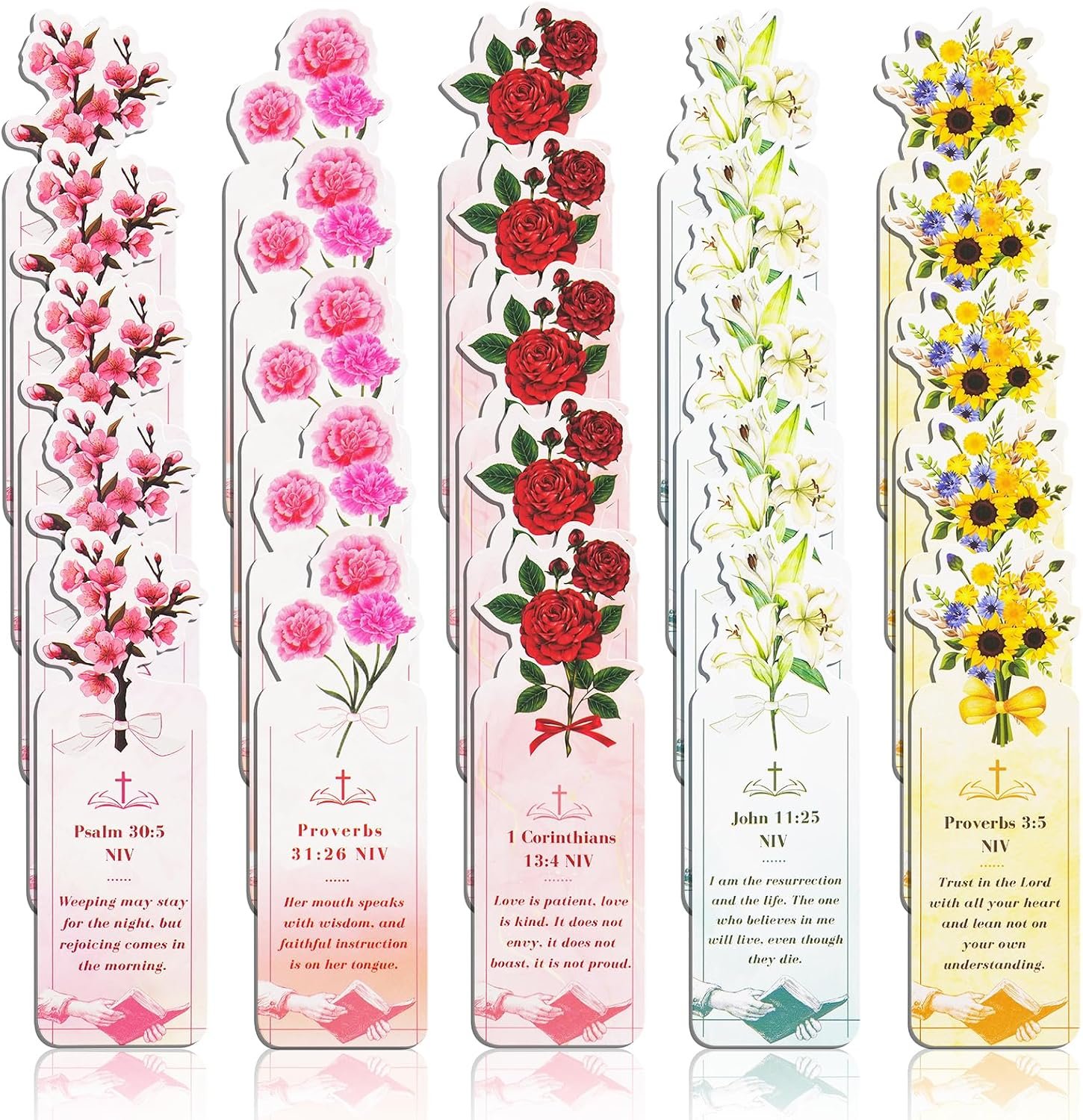 Bible Bookmark for Women, 40 Double-Sided Bible Bookmarks & 80 Bible Verses