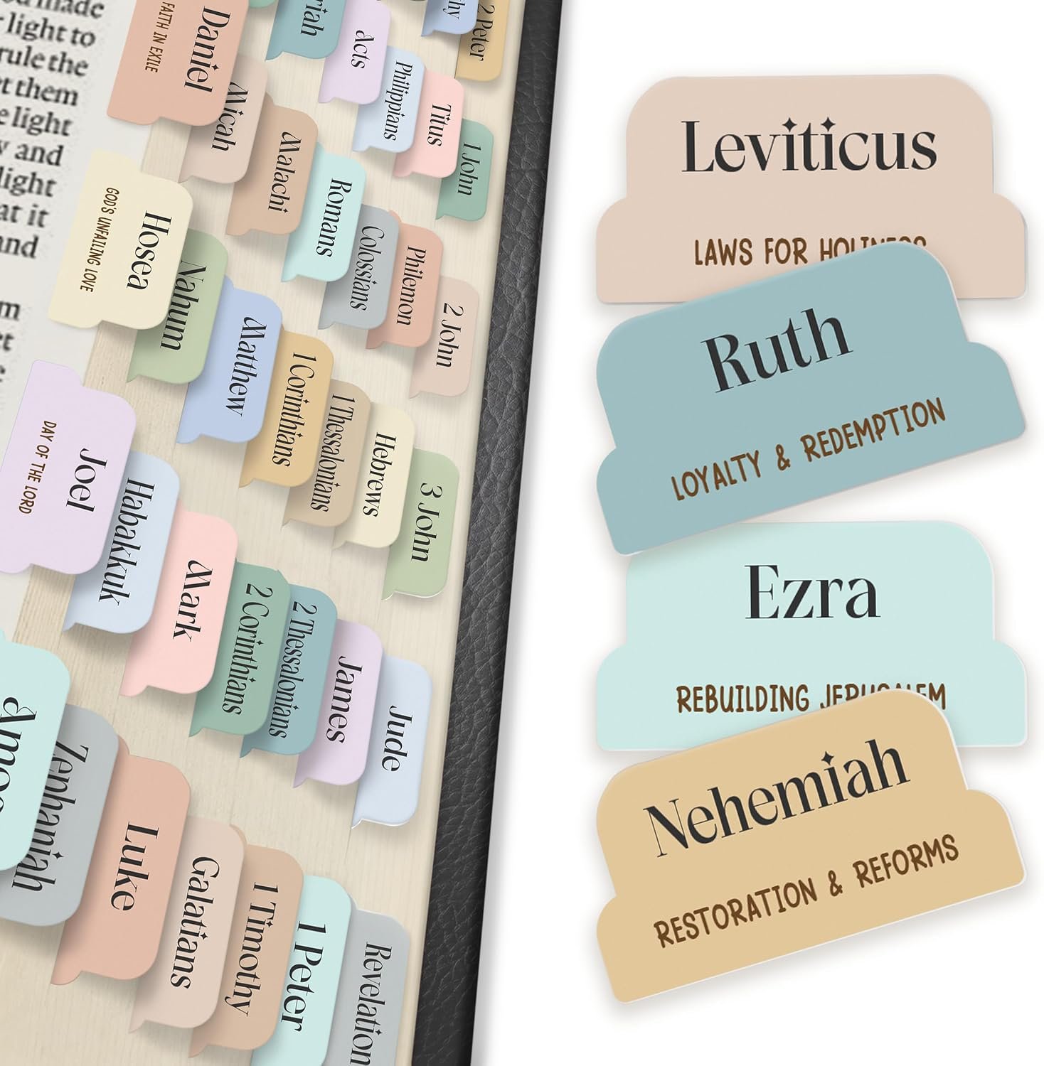 90 Christian Bible Tabs for Women – Pastel Boho