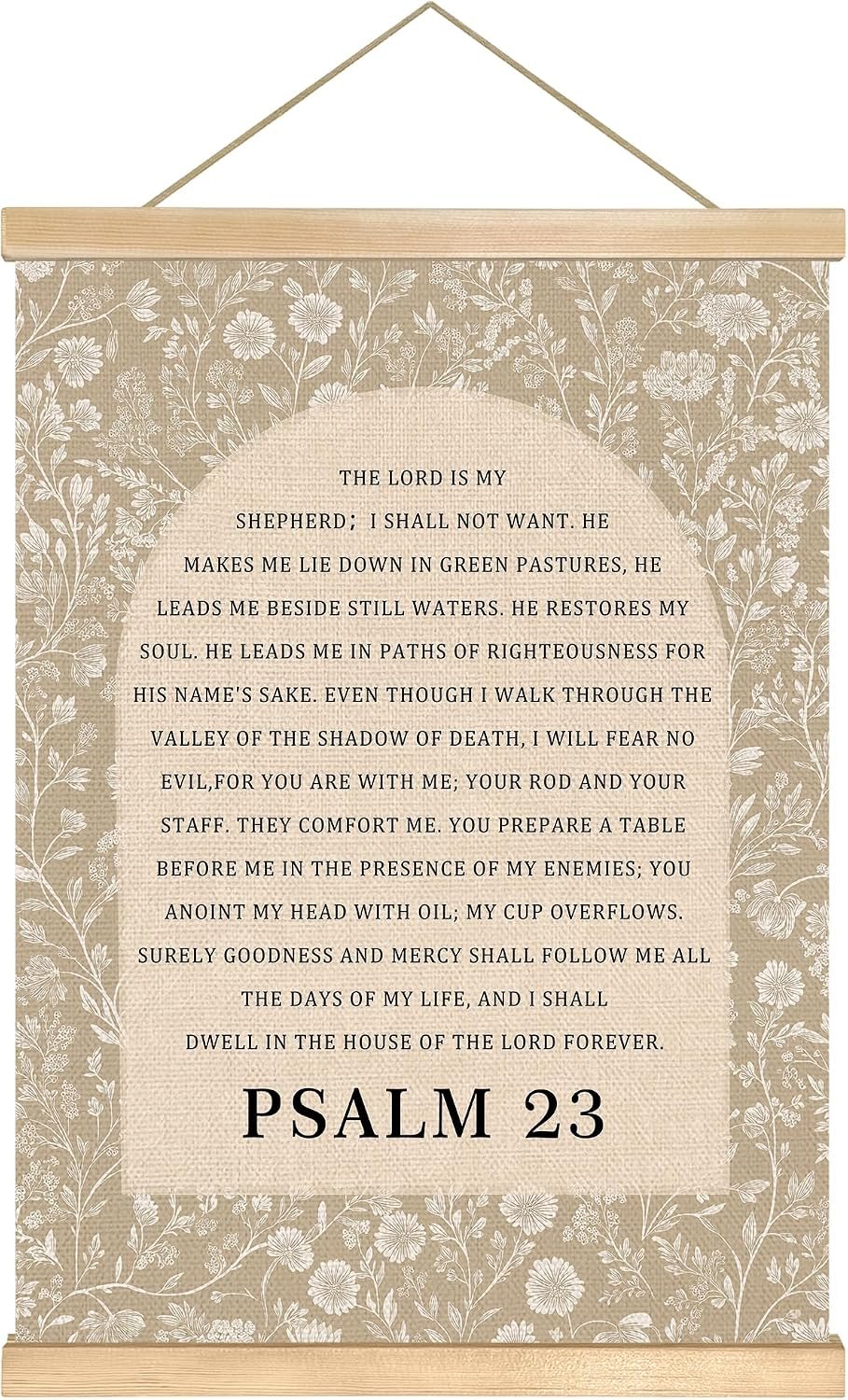 You Found a Duck Psalm 23 Bible Verse Wall Art, Christian Scripture Poster, Rustic Linen Hanging Poster for Religious Home Décor, Inspirational Faith Gift for Church, Office or Prayer Room, 14×18.5 Inch(Js05)