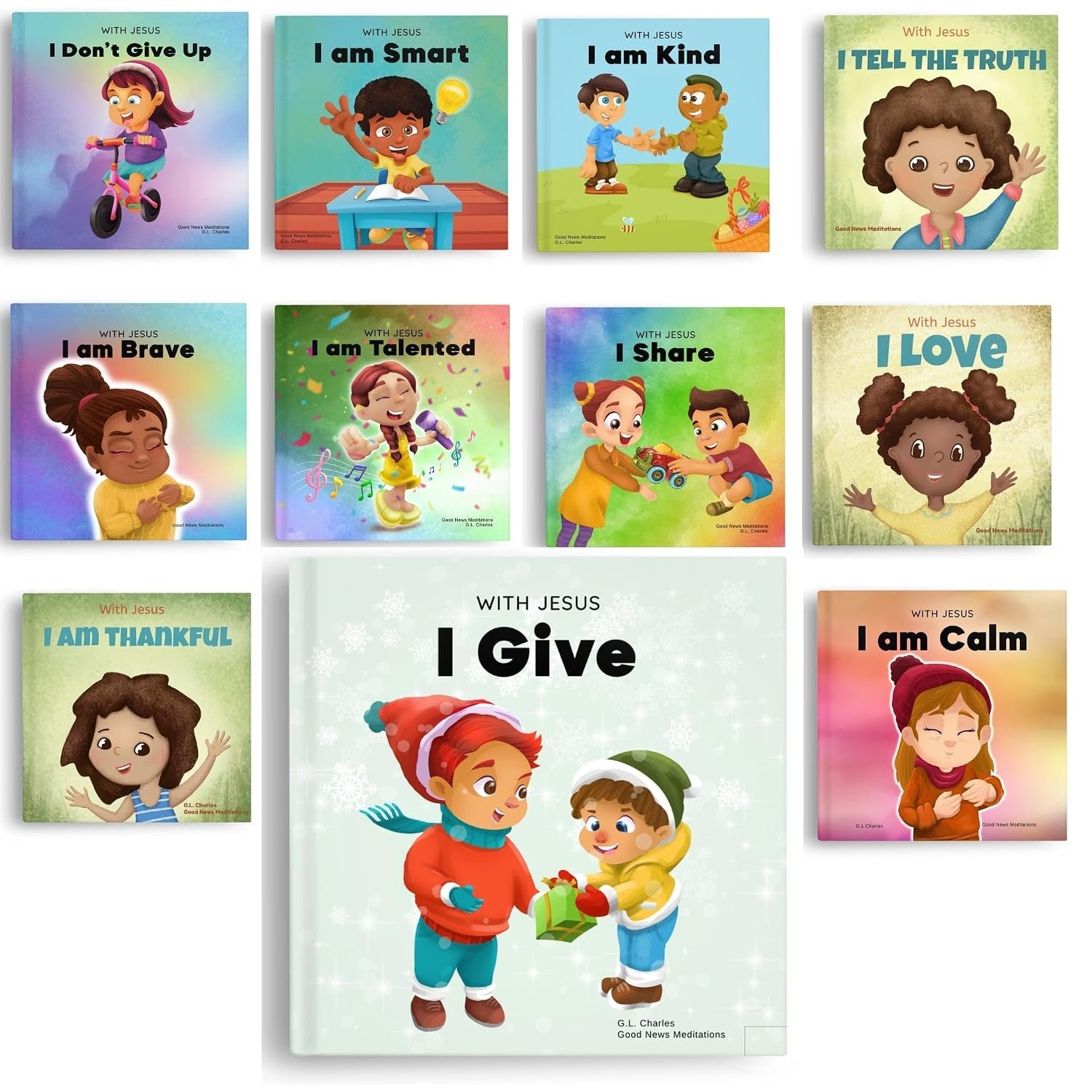With Jesus Original Kids Bible Books Series – 11 Children Bible Books Bundle (Books 1–11) – Christian Books For Kids Set Featuring Practical Bible … … G.L. Charles and Good News Meditations Kids
