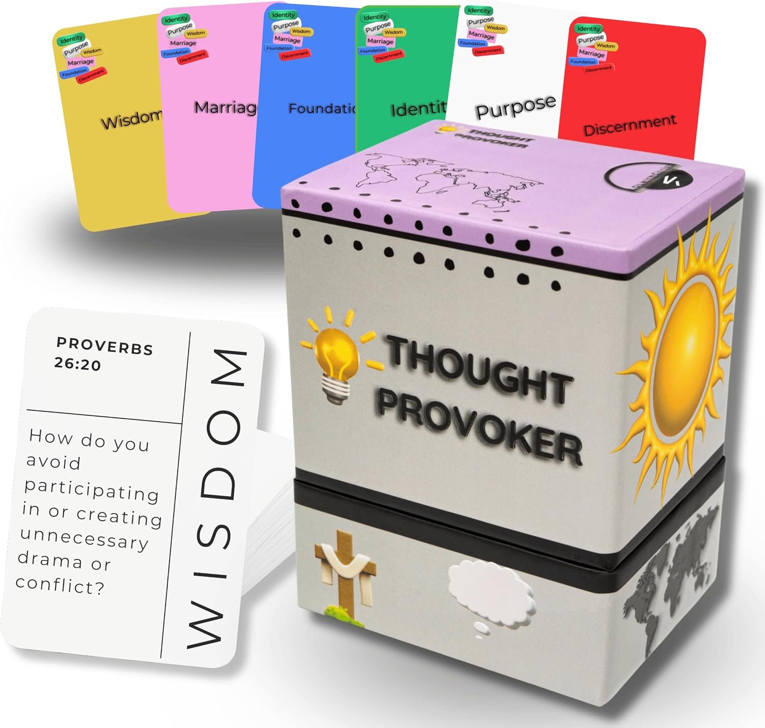 Christian Conversation Cards – 150 Scripture-Based Questions for Bible Study, Small Groups, Families & Personal Reflection | Thought Provoker