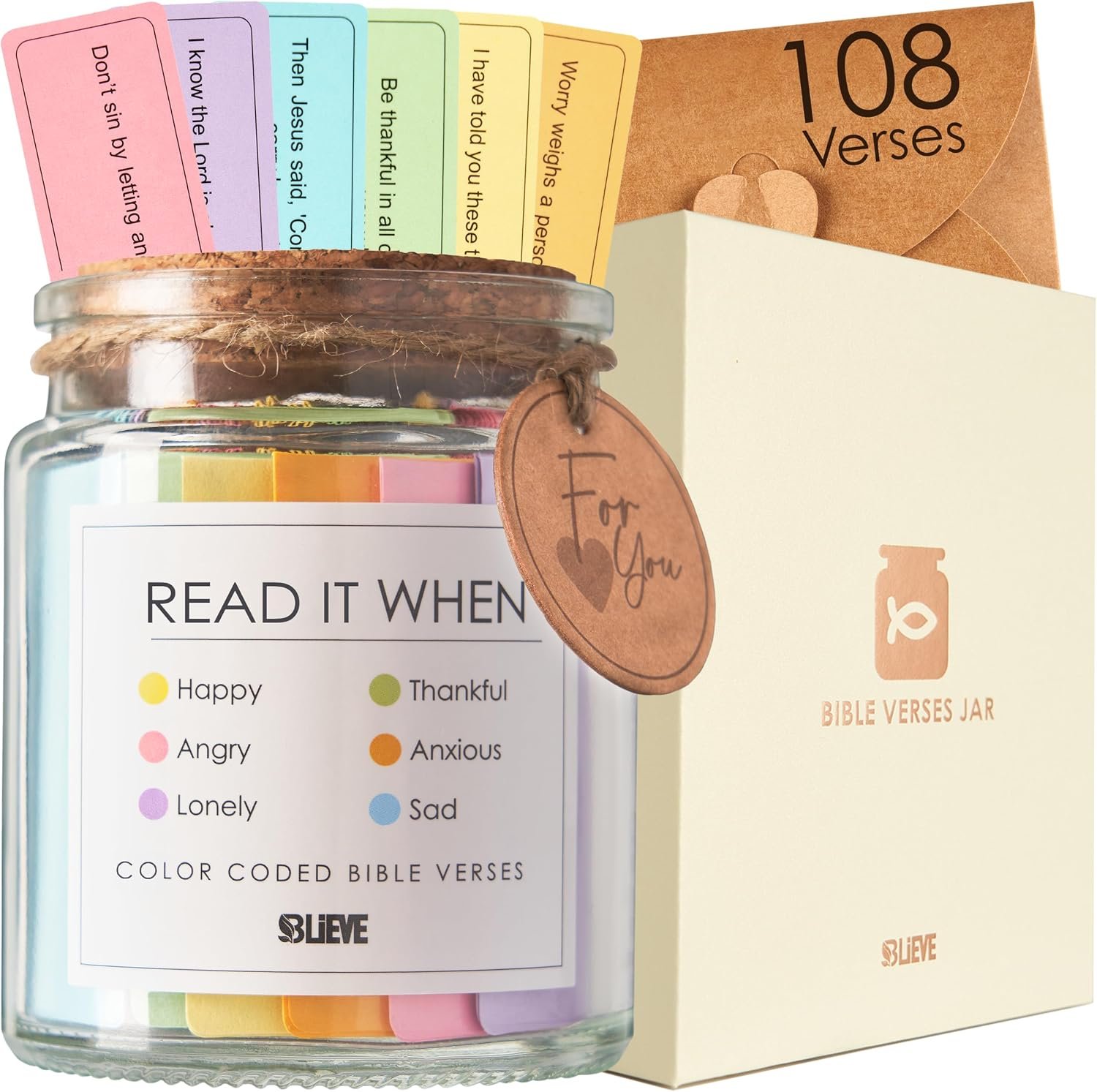 BLIEVE Read Me When Bible Verse Jar