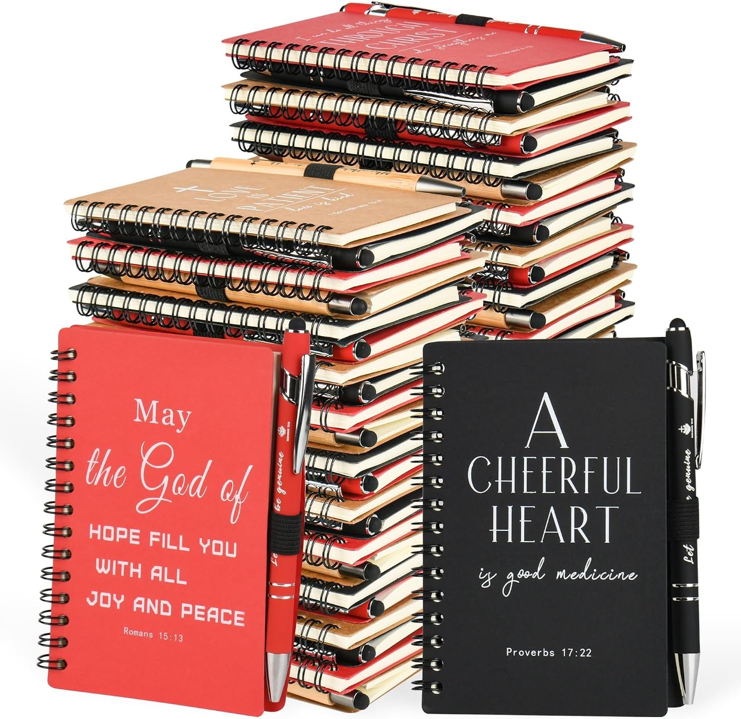 30 Sets Christian Prayer Journals with Pens, Christian Gifts, Multicolor