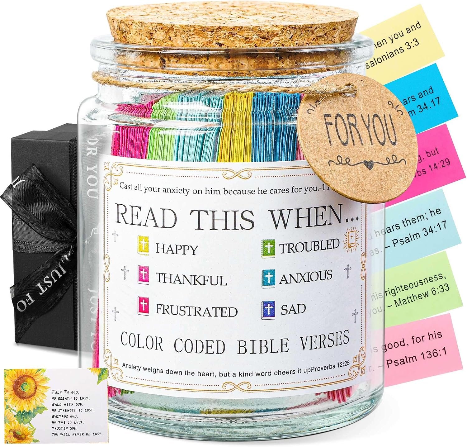 Bible Verse Jar, Read Me When Bible Verses Jar, Christian Gifts for Women