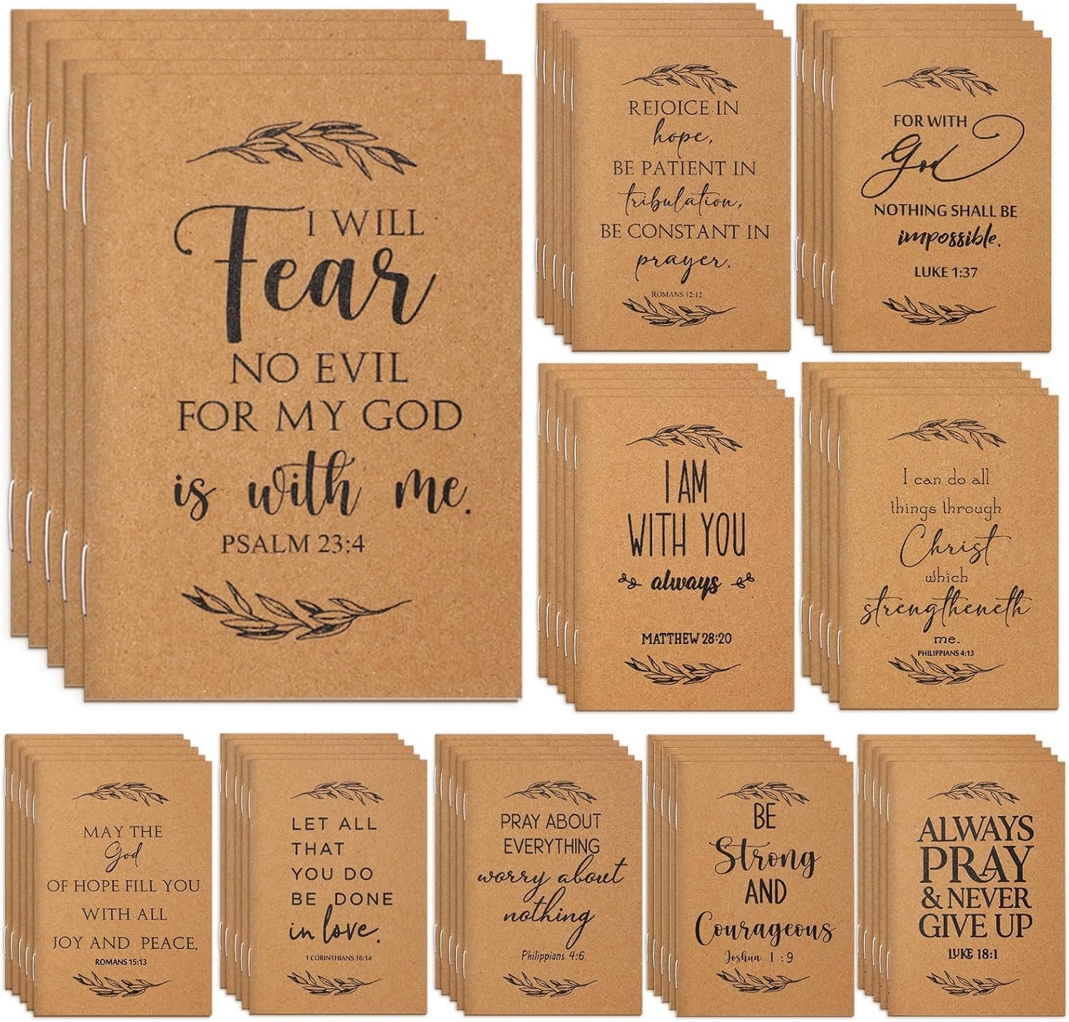 Kosiz 50 Pcs Christian Gift Bible Verse Journal Christian Notebooks Bulk