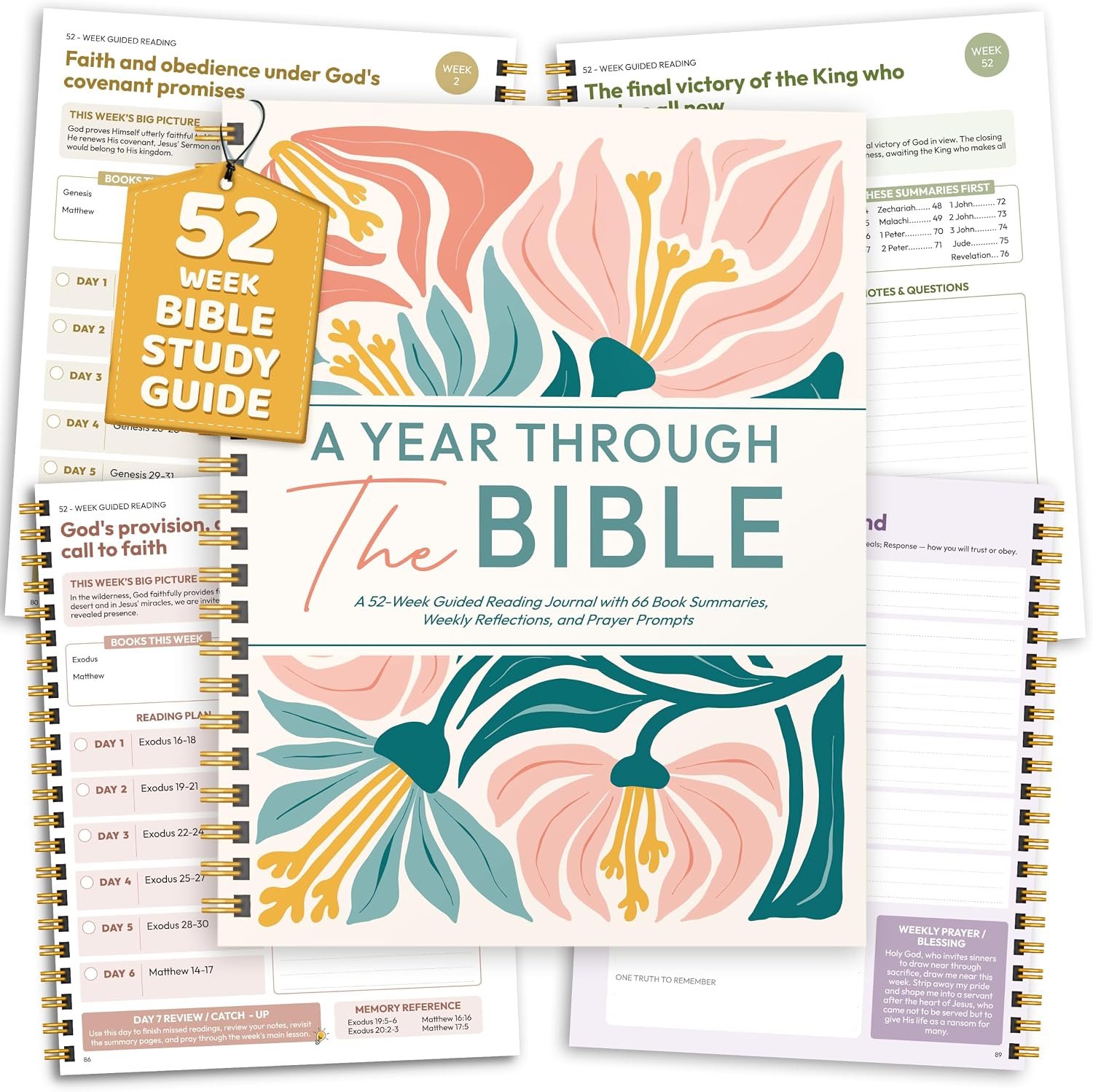 Bible Study Guide For Women, Large Size 8.5×11″ In A Year 52 Week Journal