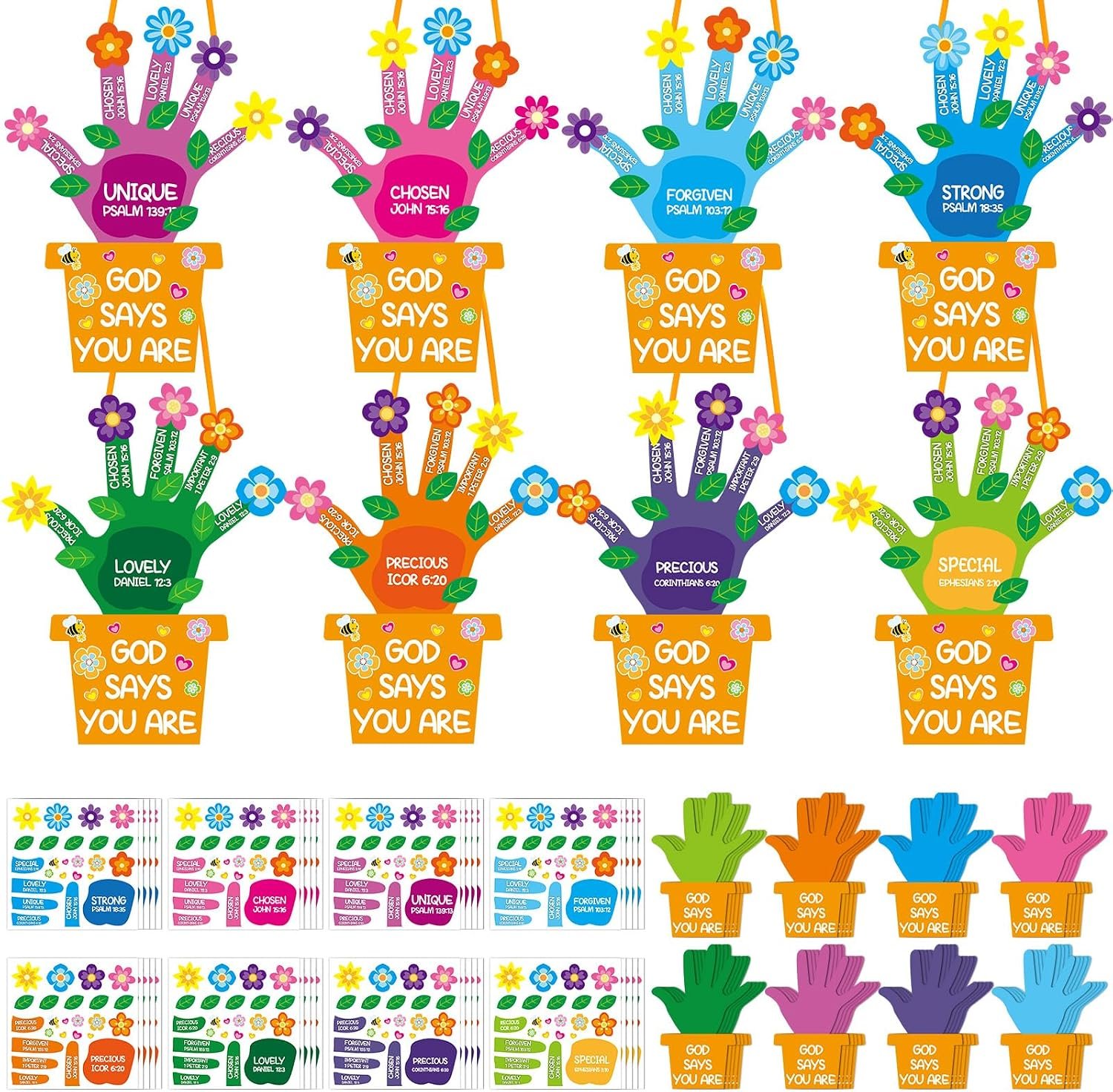 24 Sets Sunday School Crafts for Kids, Religious Christian DIY Ornament