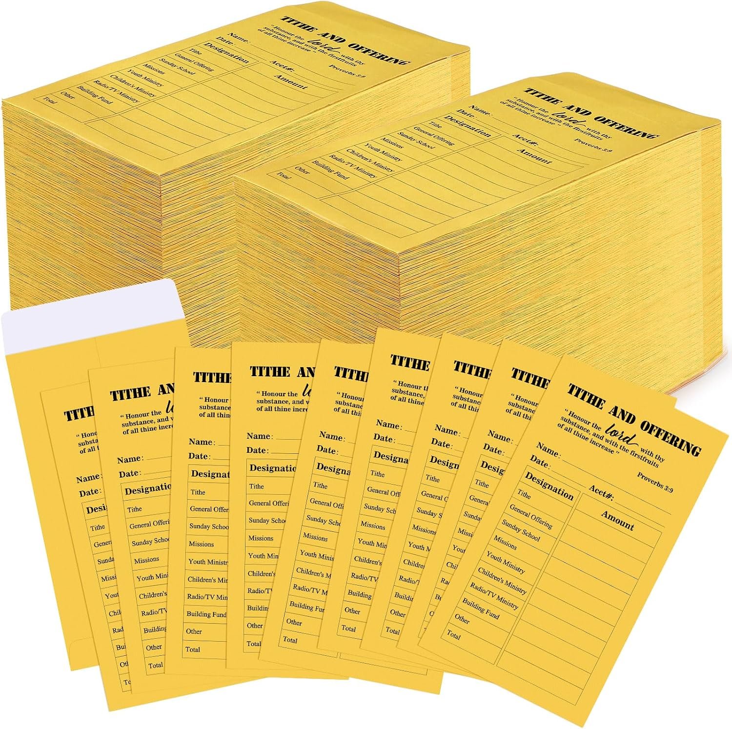 Woanger 1000 Pcs Tithes and Offering Envelopes 6.3 x 3.5 Inches, Classic