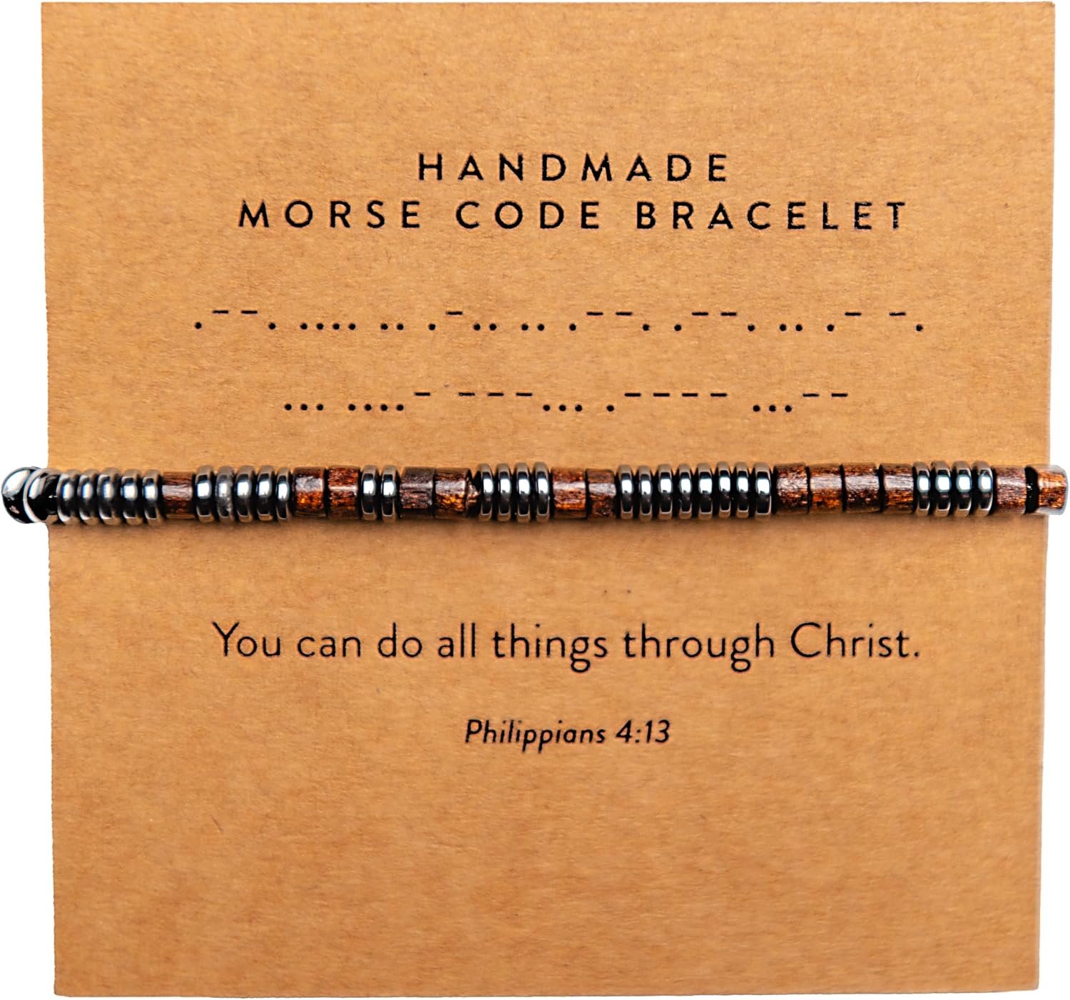 ARK & BAY Christian Morse Code Bracelet | Handmade Adjustable Custom Bible Verse Bracelets For Women & Men | Religious Faith Scripture | Catholic Beaded Jewelry Gift For Encouragement, Inspirational Hidden Message