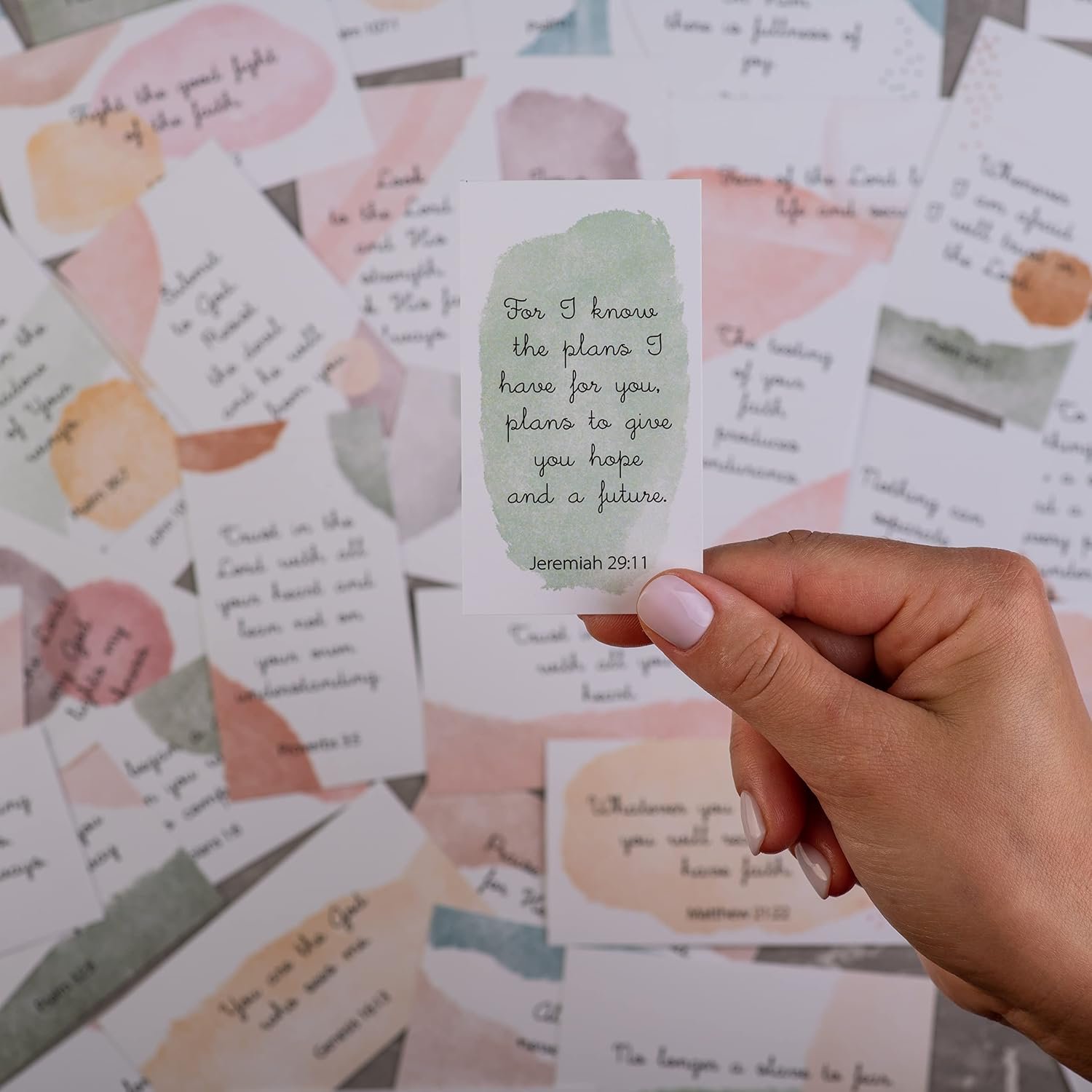 DIVERSEBEE Bible Verse Cards, 60 Unique Prayer Cards (Watercolor Theme)