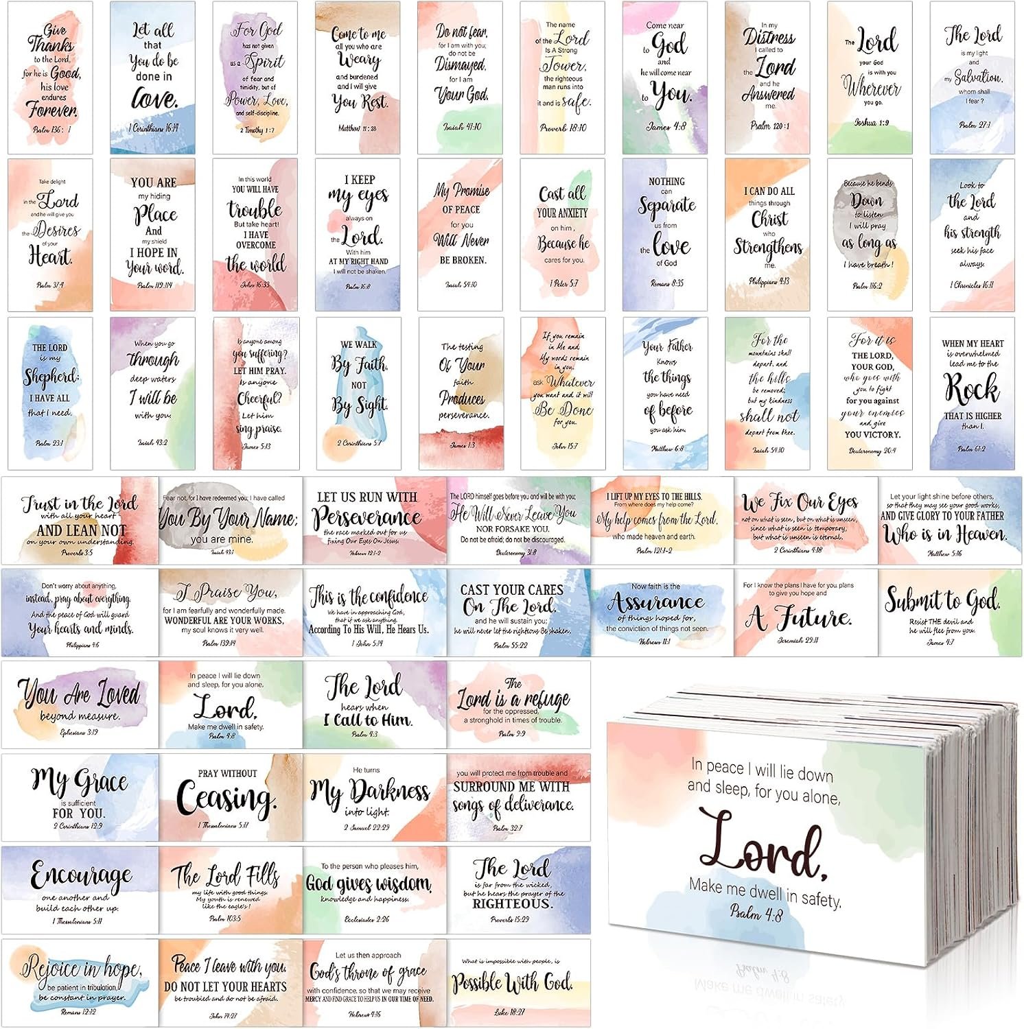 Estune 240 Pcs Bible Verse Cards bulk with Full Scripture, Cute Style