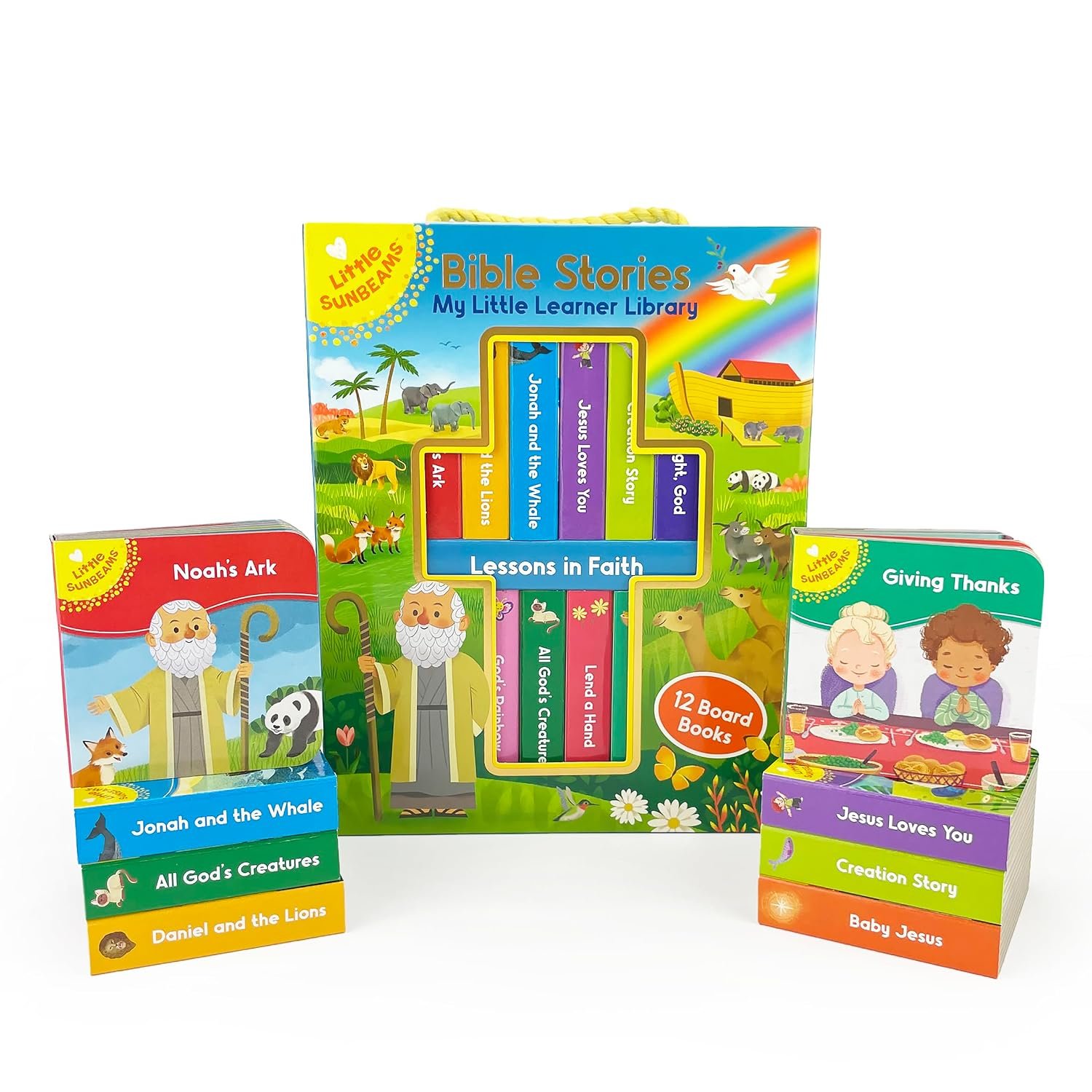 My Little Learner Library: Bible Stories – Christian (12 Board Books) for Toddlers