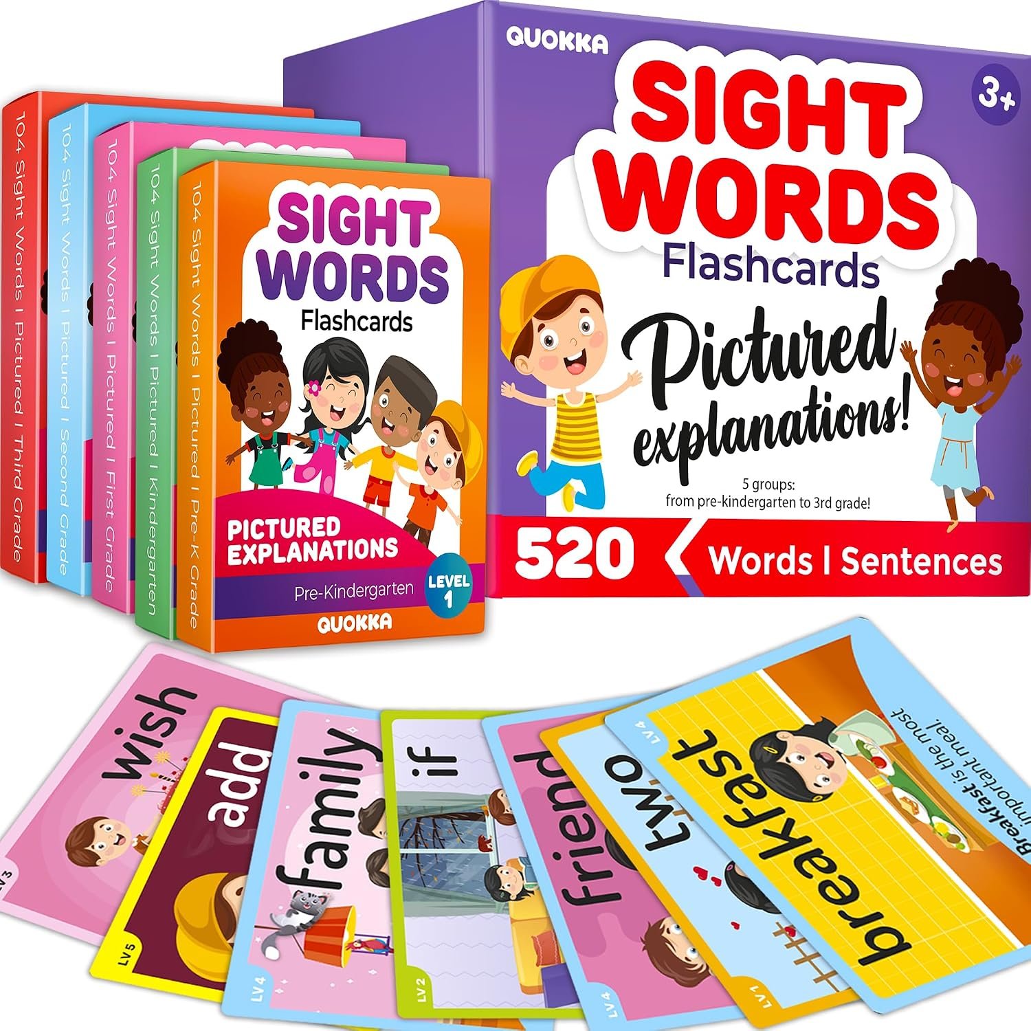 Flash Cards for Kids Ages 4-8 – Preschool Educational Reading Flashсards