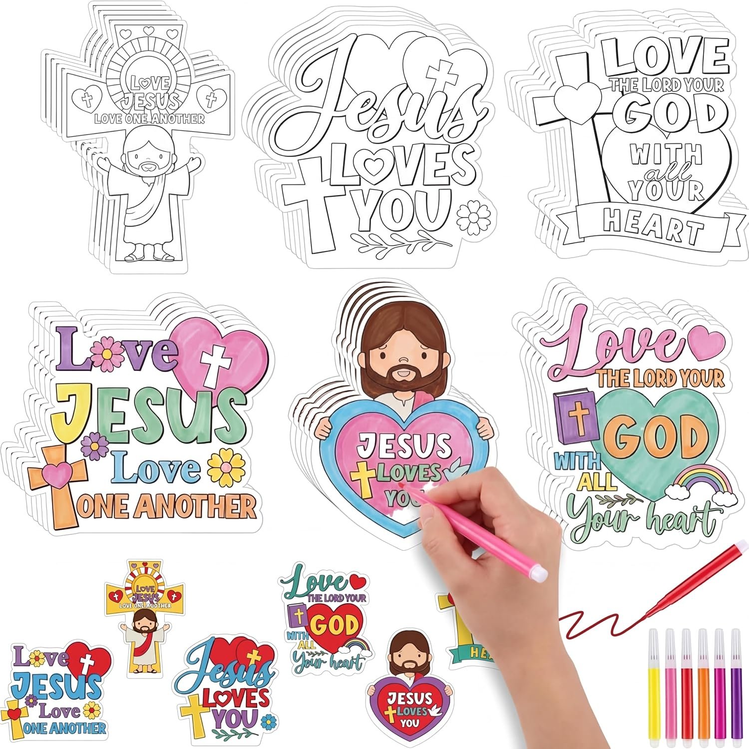 30 Sets Christian Sunday School Craft Kit for Kids with Magnet