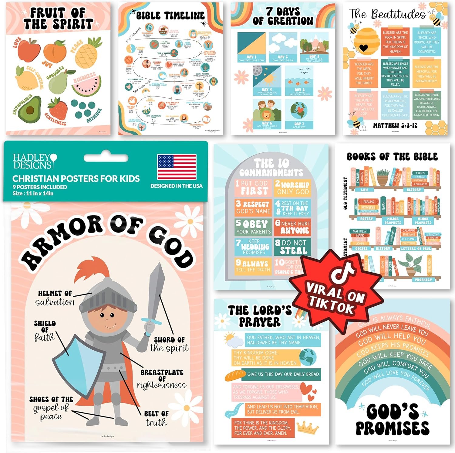 Bible Posters for Kids – Sunday School Decorations for Classroom Must Haves