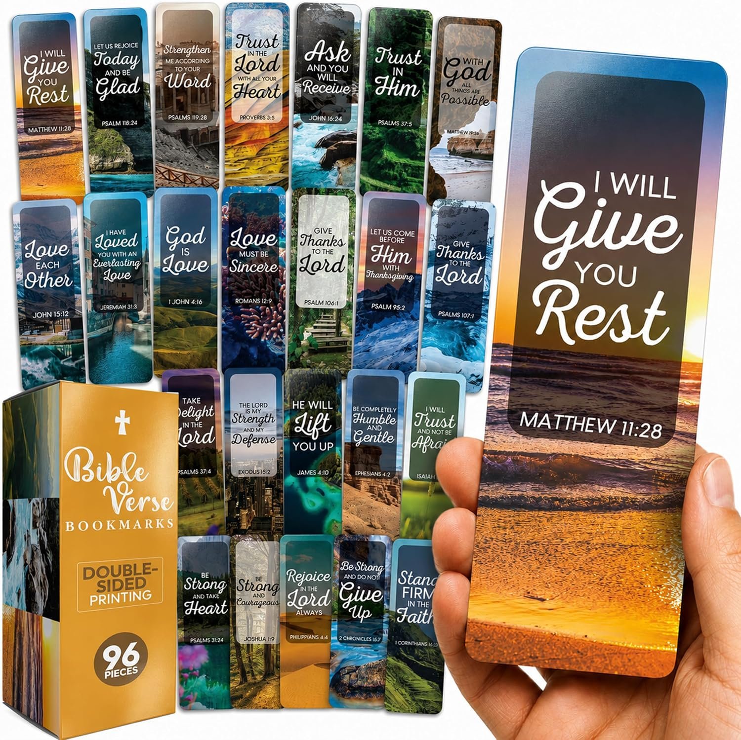 96 Christian Bible Bookmark with Bible Verses for Kids & Adults