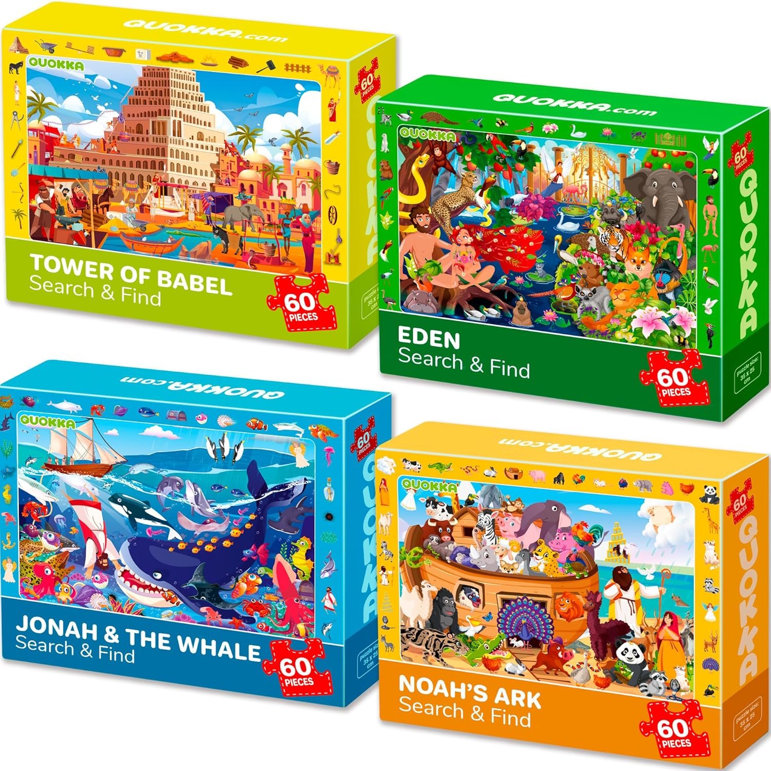 60 Piece Puzzles for Kids Ages 6-8 – 4 Jigsaw Bible Kids Puzzles Ages 4-6
