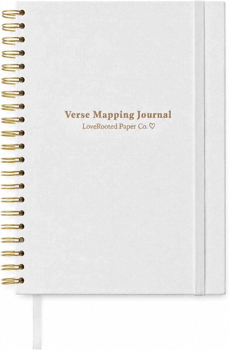 Verse Mapping Journal for Women – Guided Bible Journal & Bible Study Journal, Spiral Bound Linen Hardcover, 40 Guided Scripture Studies for Prayer & Reflection