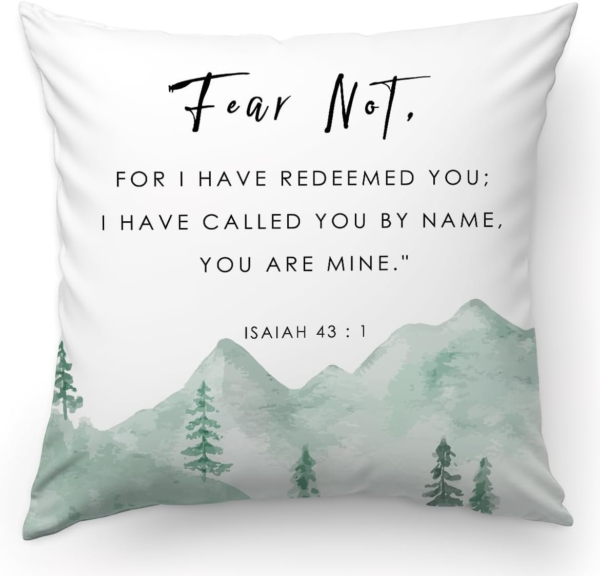 Bible Verse Throw Pillow Cover Cushion case, Christian Religious Decor Gift, Scripture Sayings, I Have Called You by Name,You are Mine, Sofa Bed Living Room Porch Decoration, 18×18 Inch(GMS168)