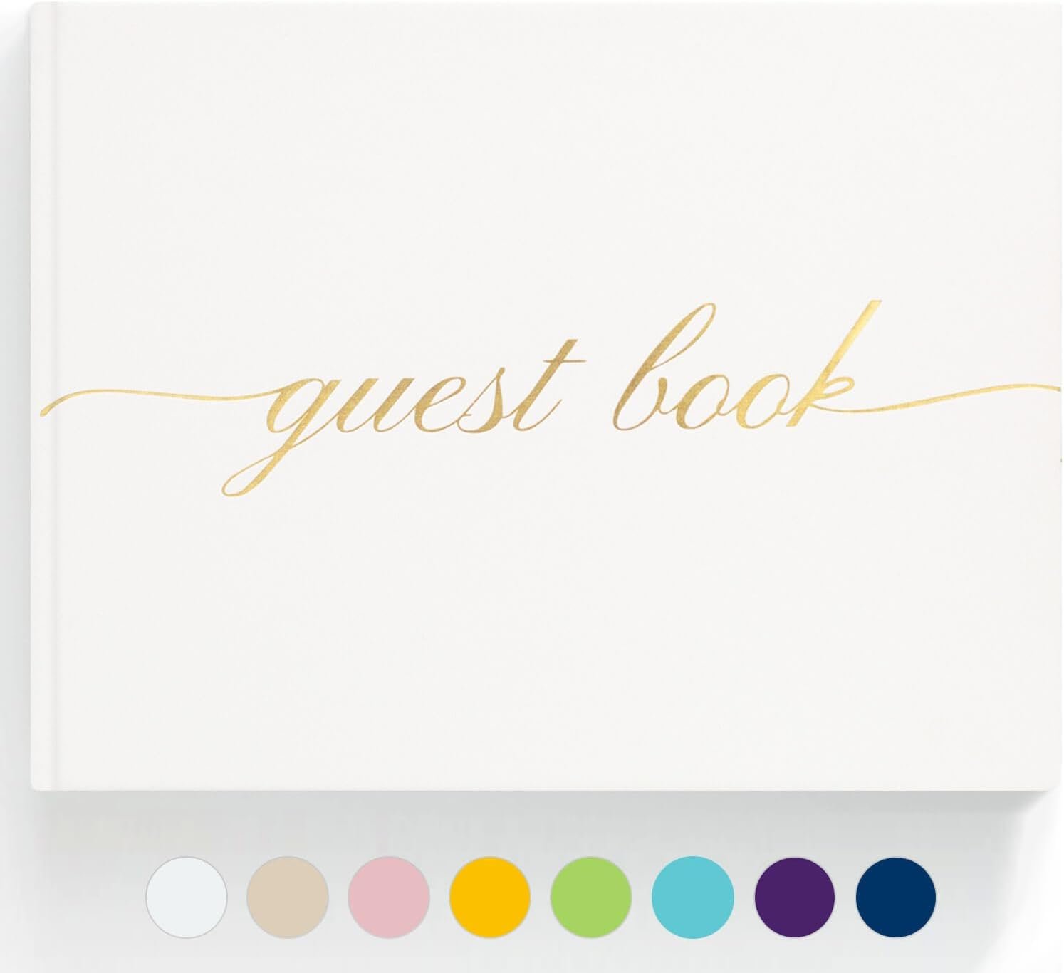 Elegant Wedding Guest Book – Perfect for Wedding Receptions, Baby Showers, Birthdays and Special Events – Polaroid Guest Book with 110 Lined Pages for Sign-In and Photos -Hardcover (White)