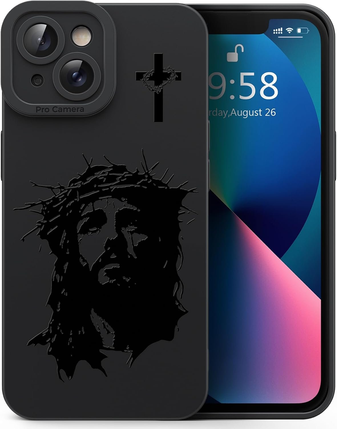 for iPhone 13 Christian Phone Case, Crown Thorns Design