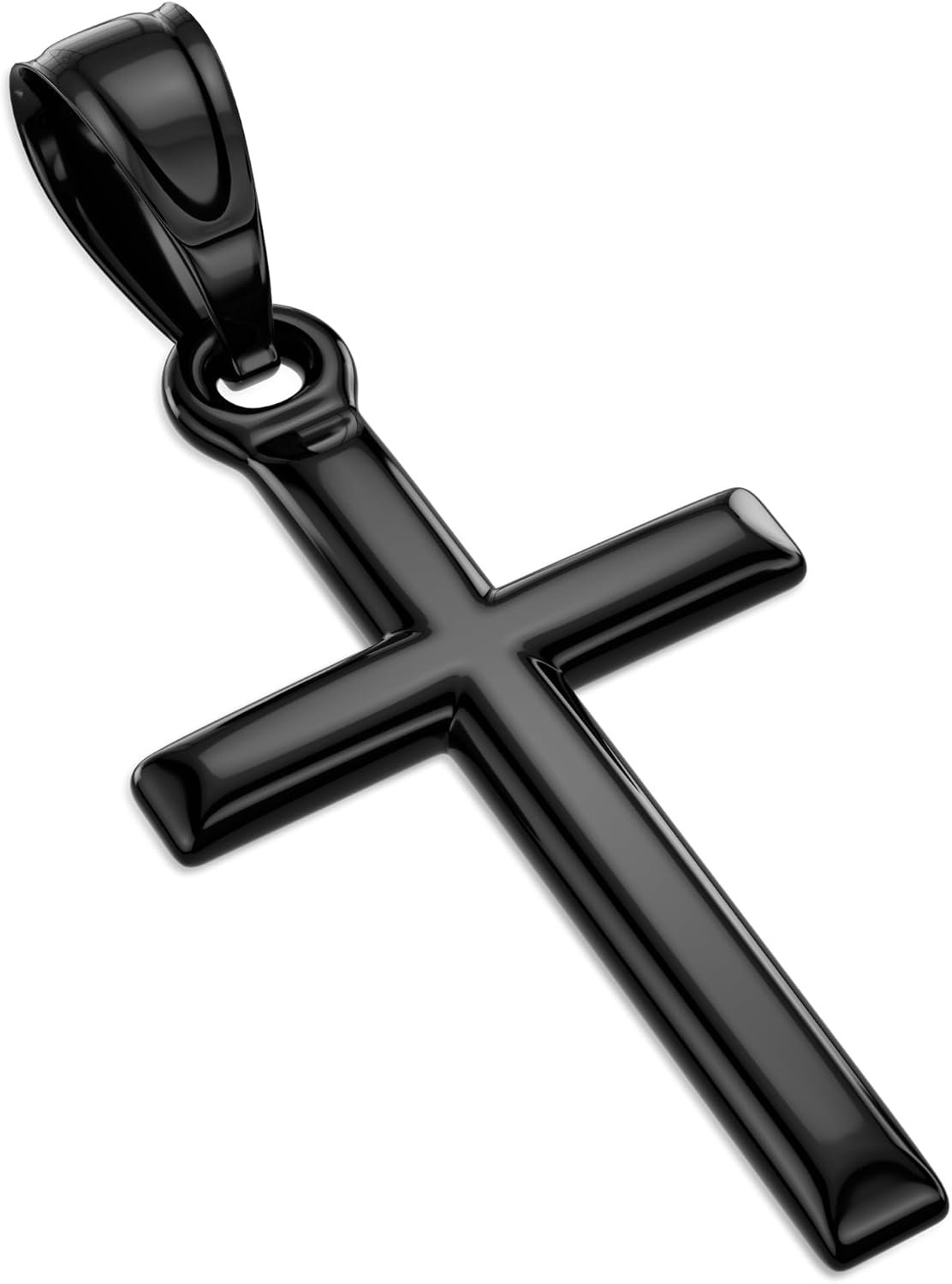 Exquisite Cross Necklace for Men and Women, Silver/Gold/Black Cross Chain with Top-grade 316L Stainless Steel Cross Pendant, 18-24 Inch Box/Byzantine Chains