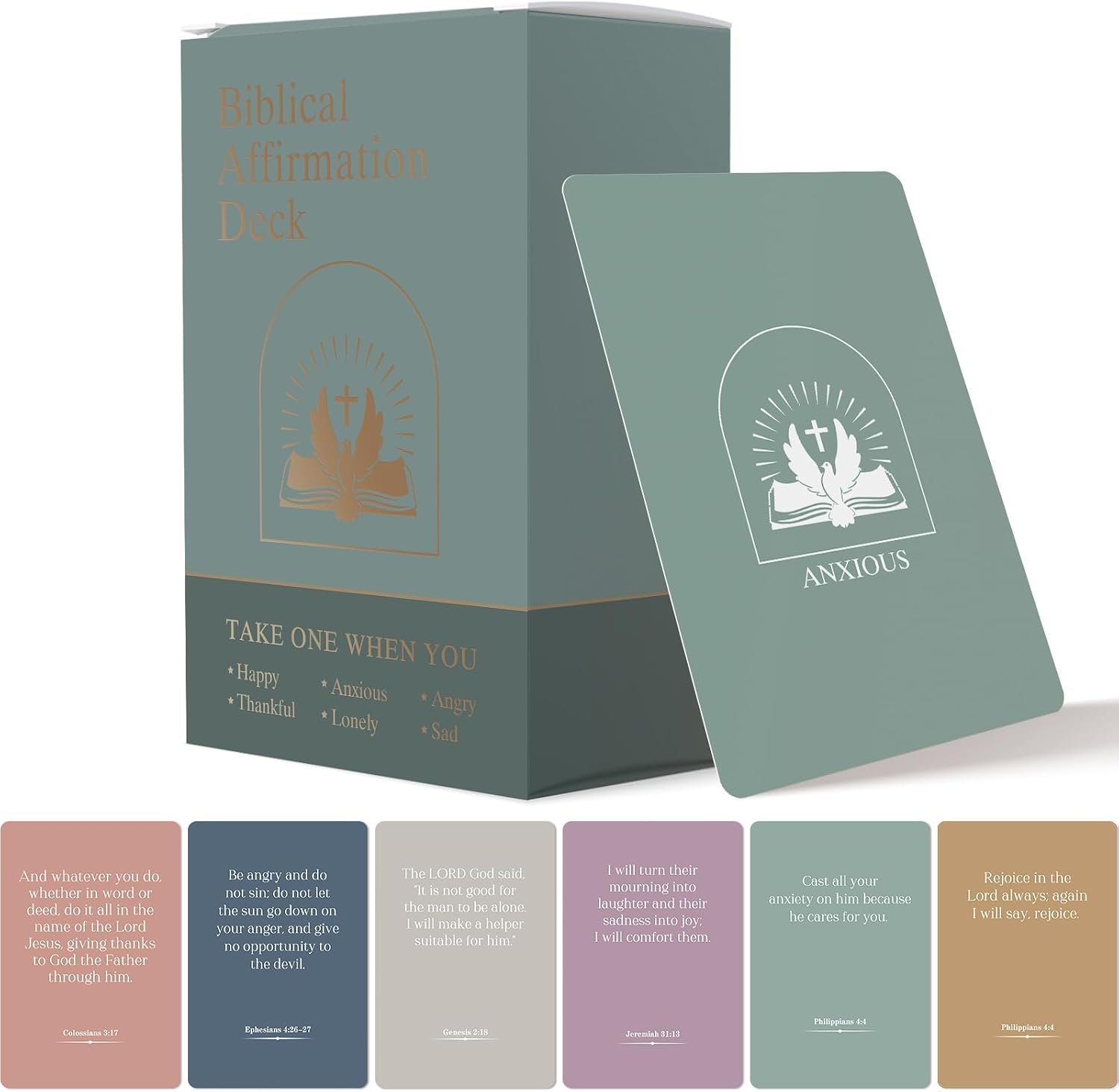 120 Biblical Affirmation Deck, Bible Verse Cards for Daily Encouragement