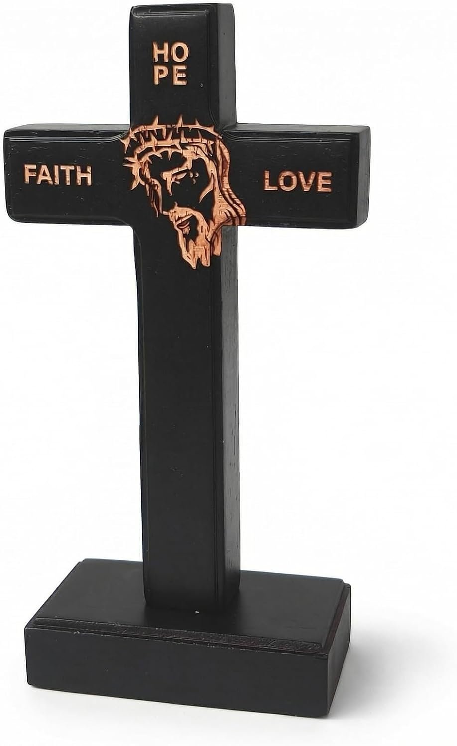 Wooden Wall Cross with Detachable Stand, 5.5in Small Christian Cross
