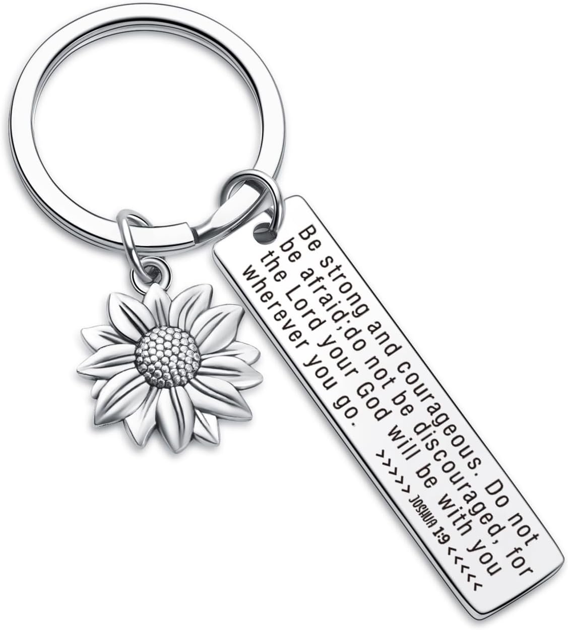 7RVZM Bible Verse Keychain Religious Gift Inspirational Jewelry Christening Keychain Goddaughter Gift