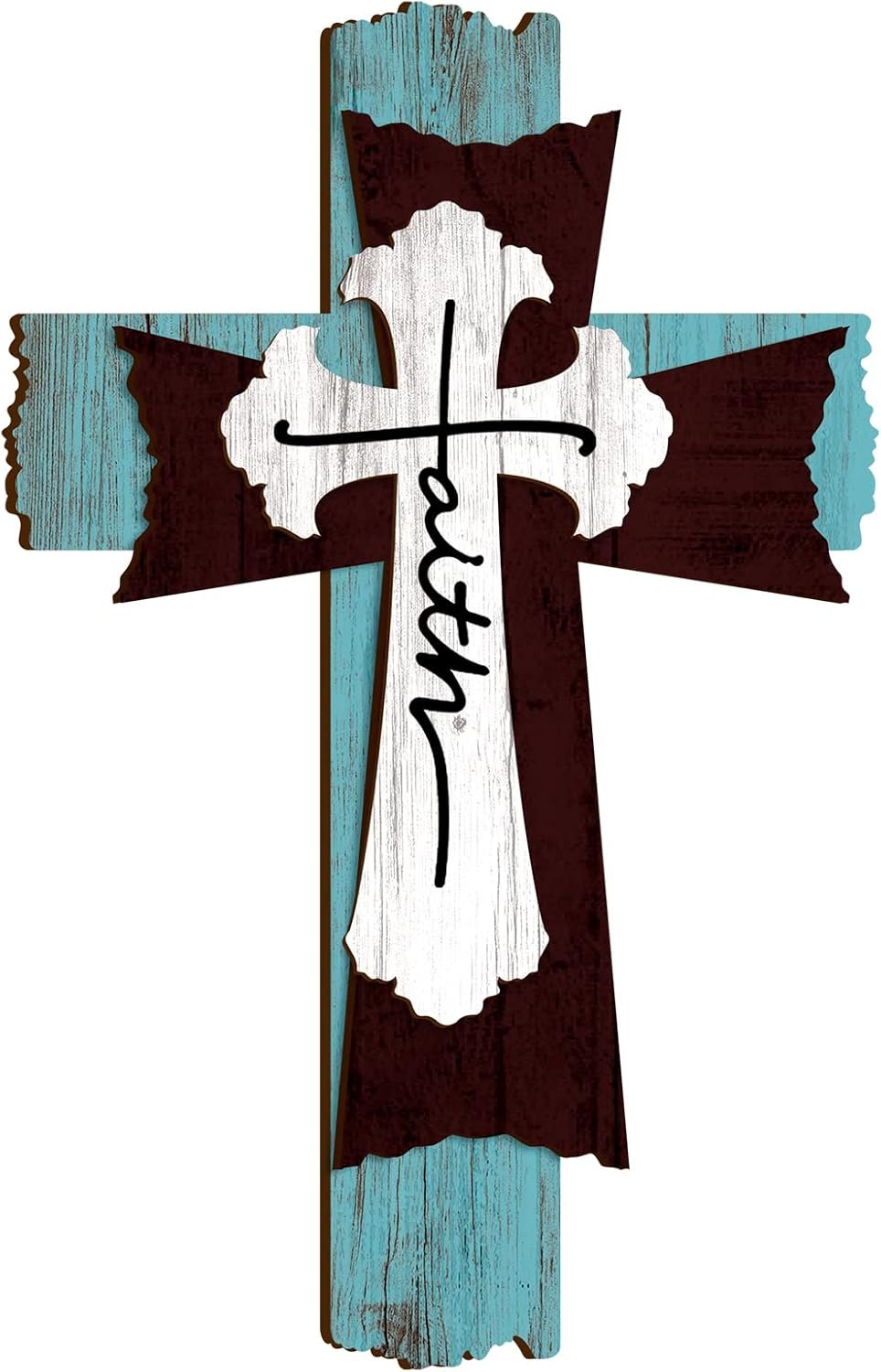 Yookeer Large Wooden Christian Wall Cross Religious Decor Art