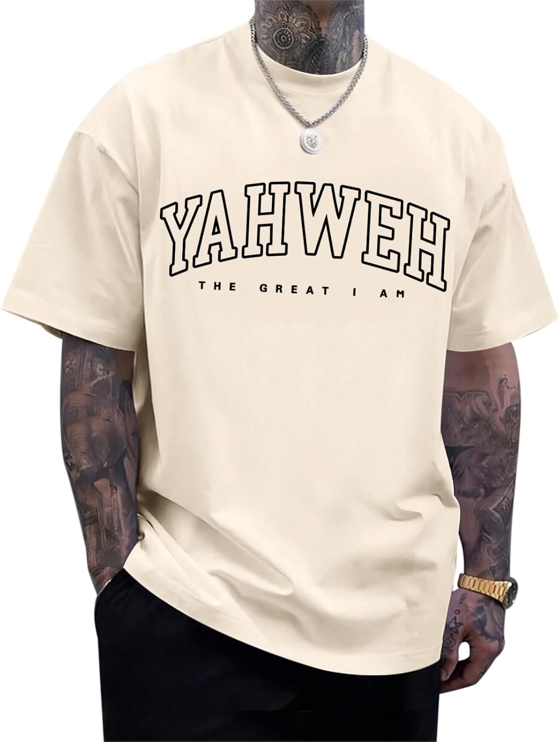 Christian Jesus Shirts for Men Religious God Yahweh Faith Shirt Bible Verse Vintage Oversized Graphic Tees Cotton Top