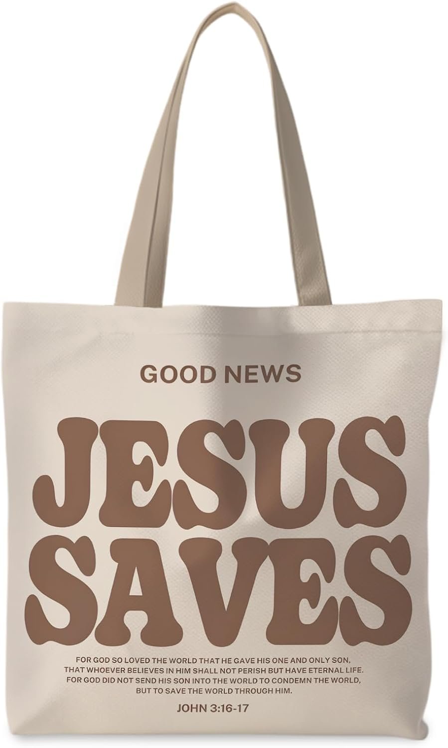 Christian Tote Bag, Good News Religious Jesus Canvas Totes Bag Christian Reusable Grocery Shopping Bags