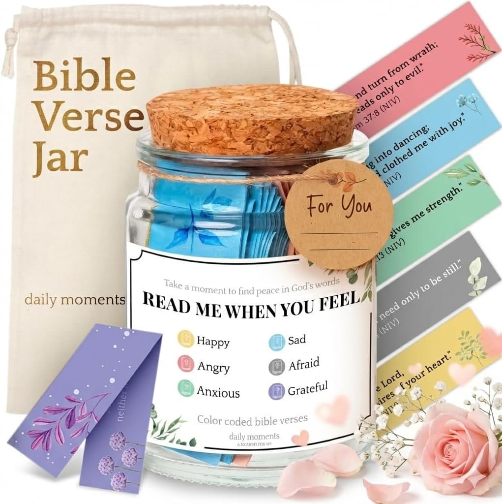 90 Day Bible Verse Jar, Christian Gifts for Women, Prayer Jar