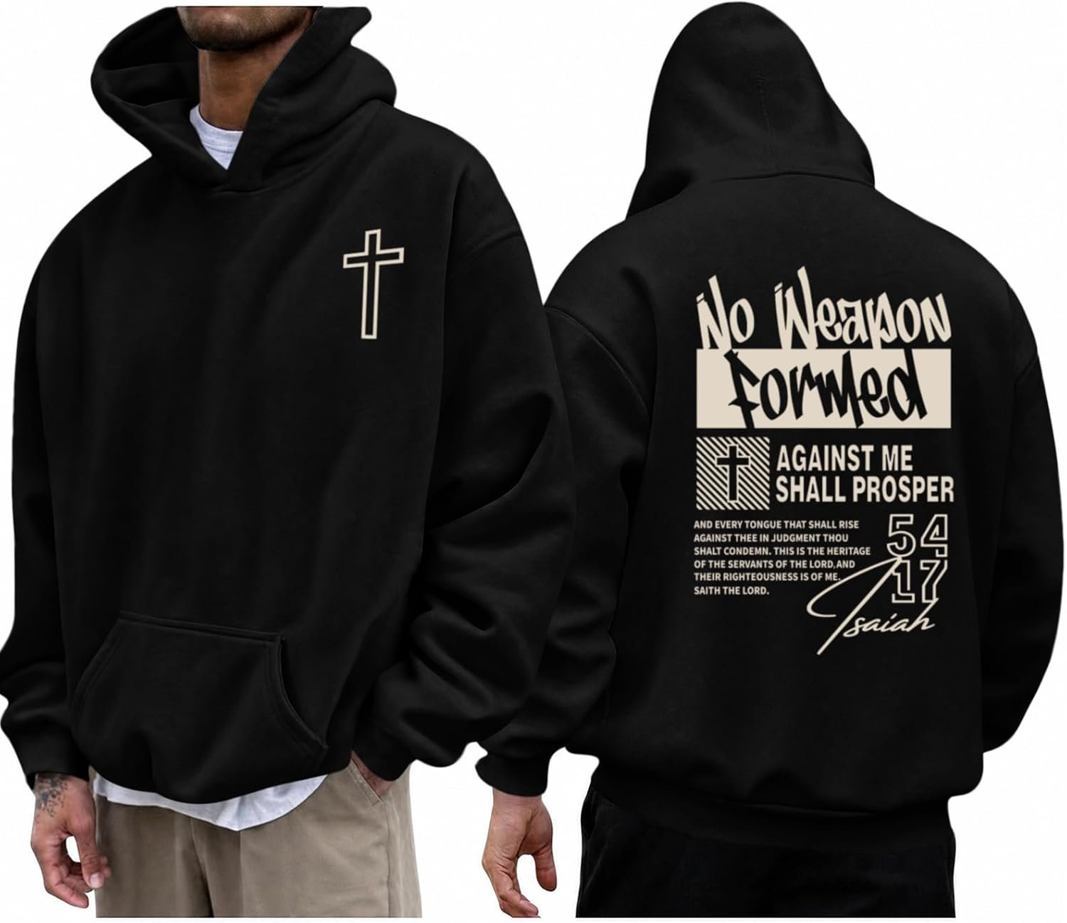 Christian Jesus Hoodie for Men God Faith Religious Cross Sweatshirt Bible Verse Inspirational Graphic Vintage Hoodies