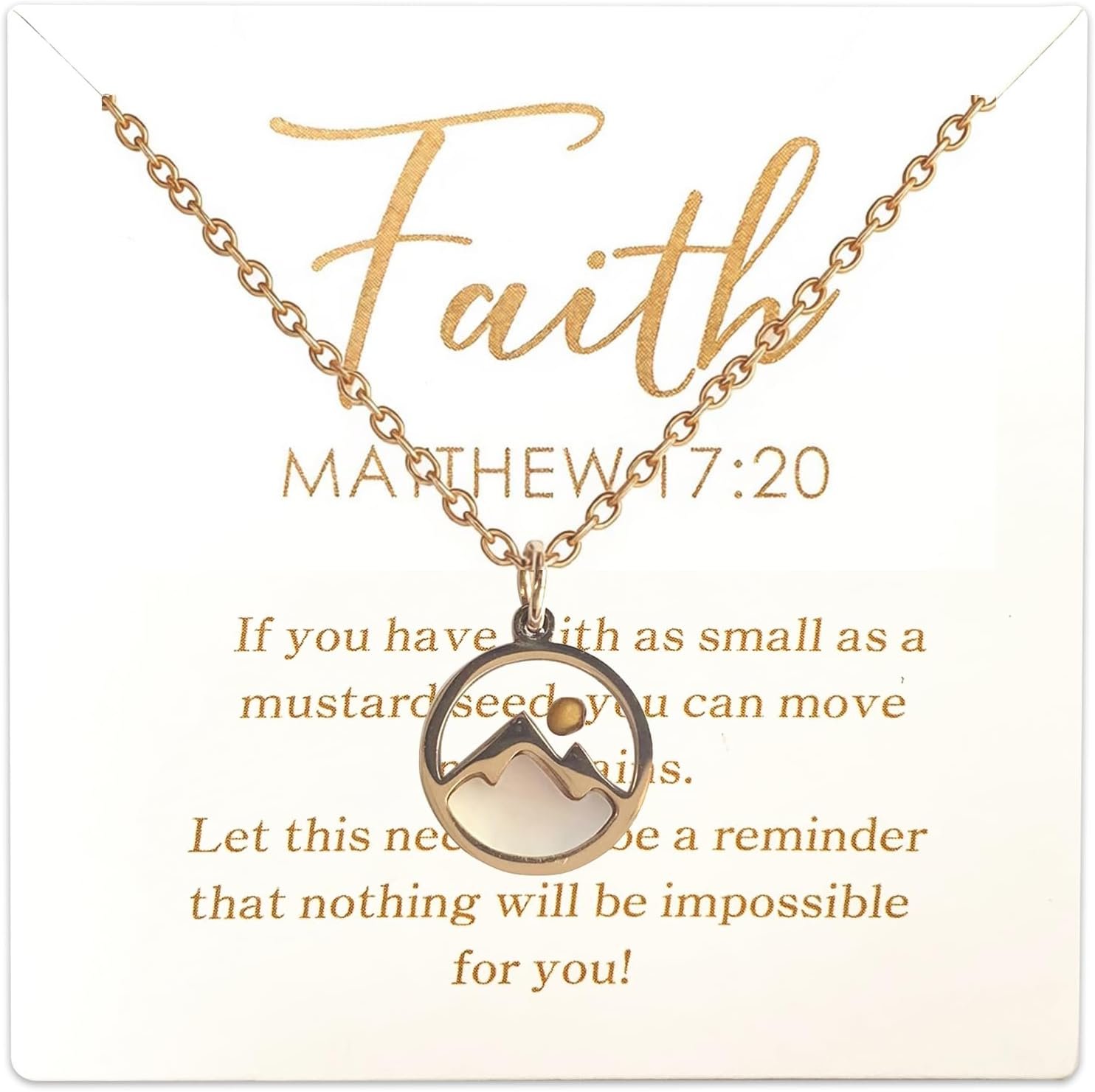 Mustard Seed Necklace for Women Teen Christian Gifts Faith Jewelry