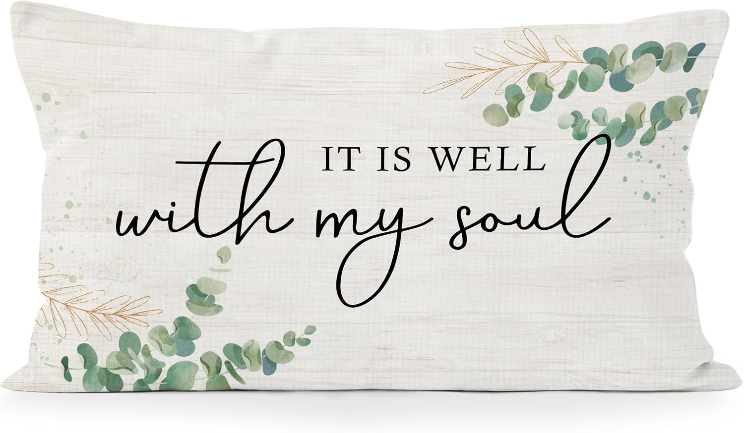 It is Well with My Soul Throw Pillow Covers 12×20, Sage Green Prayer Corner Decor Decorative Lumbar Pillow Cases, Christian Motivational Office Decor Cushion Cover Pillowcases for Couch
