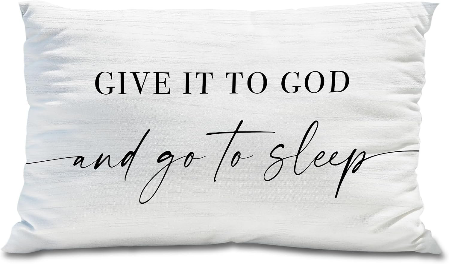 Knibeo Give It to God and Go to Sleep, Decorative Pillows Covers for Bed, Throw Pillows Cover for Bed,12×20 Pillow Cover,Decorative Bed Pillows for Bedroom Room(12×20, White)