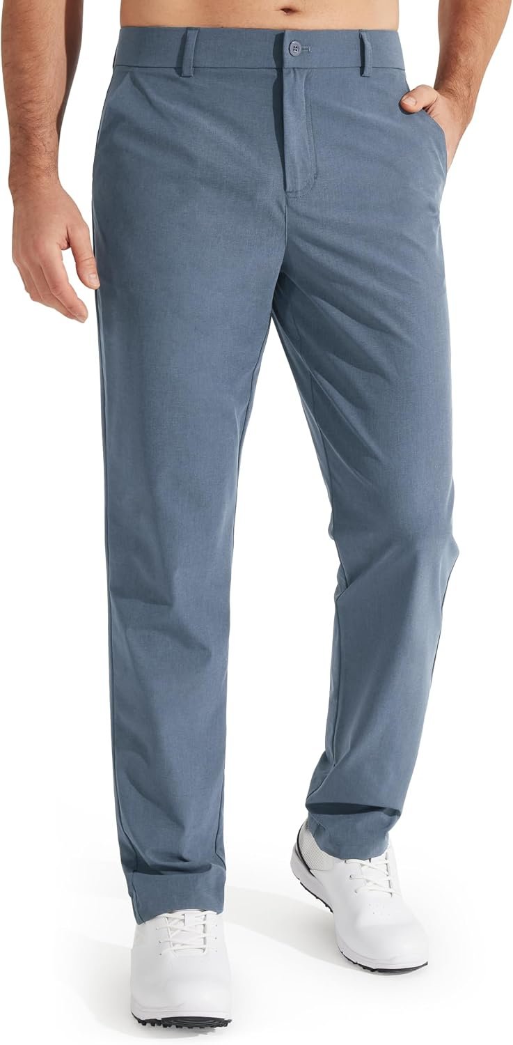 Libin Mens Golf Pants Stretch Work Dress Pants 30″/32″/34″ Quick Dry Lightweight Casual Comfy Trousers with Pockets
