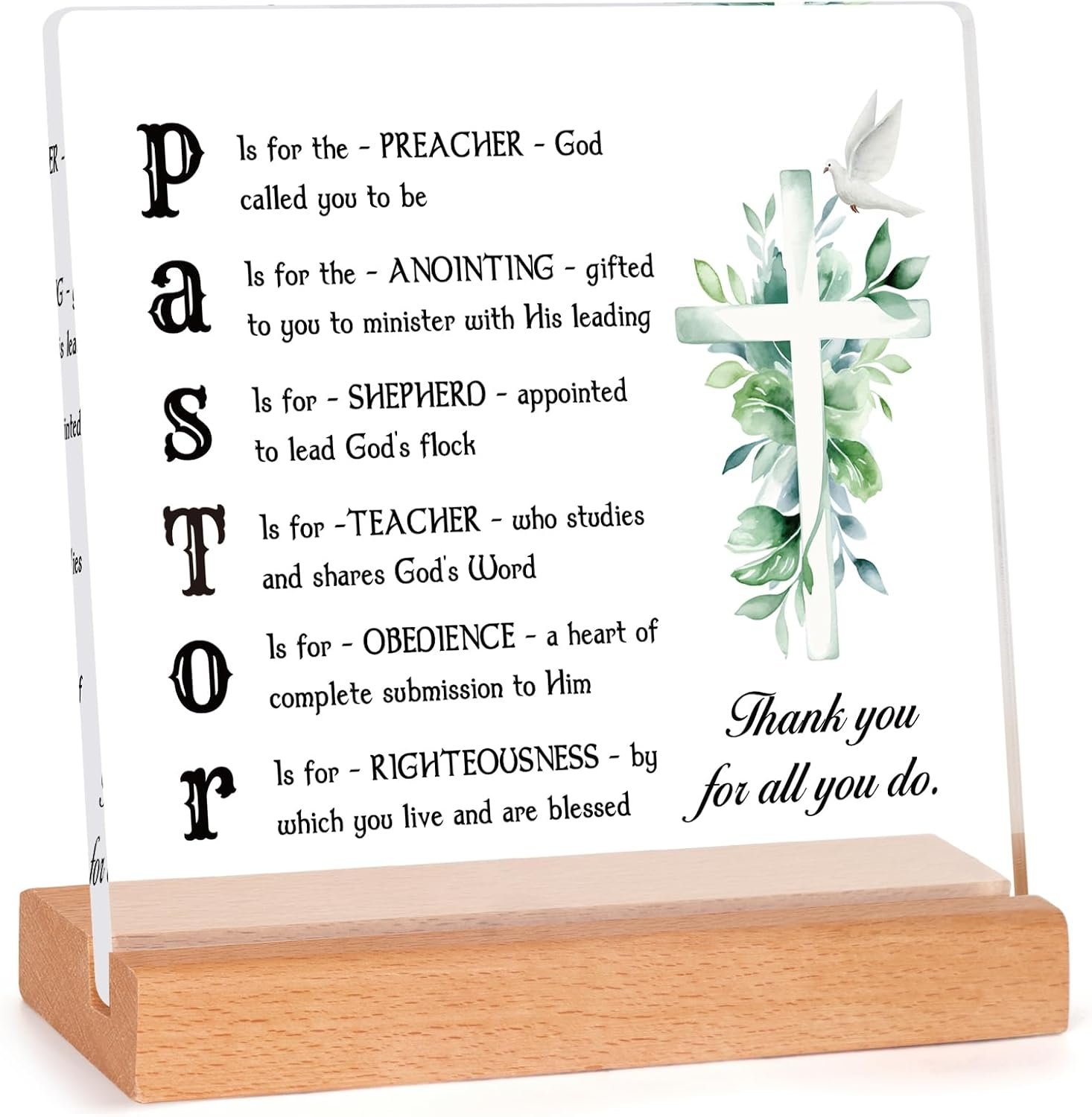 Afterprints Pastor Appreciation Gifts, Thank You Pastor Acrylic Plaque