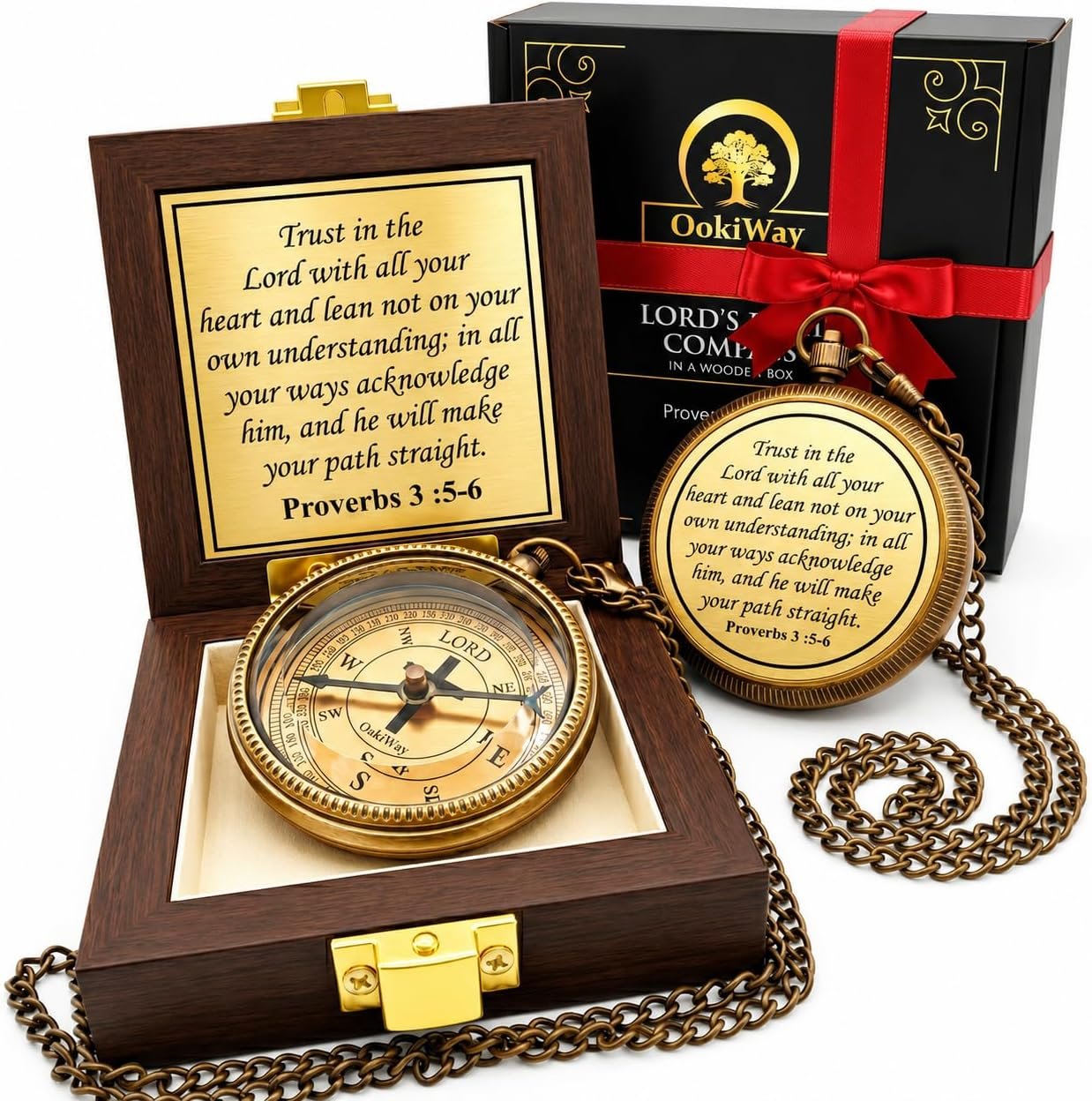 Lord’s Path Compass – Baptism, Communion, Confirmation, Christian Gifts for Teenage Boys | Religious Gifts for Men, Graduation Inspirational Present – Greeting Card Included