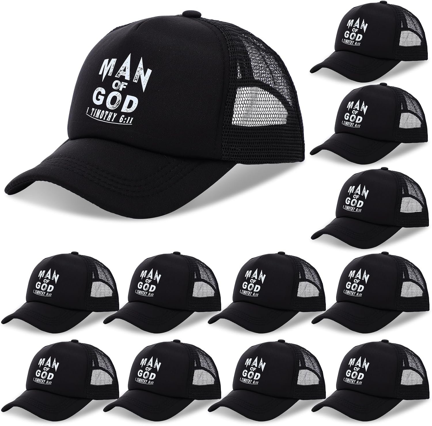 Wesiti 12 Pack Man of God Christian Hats for Men