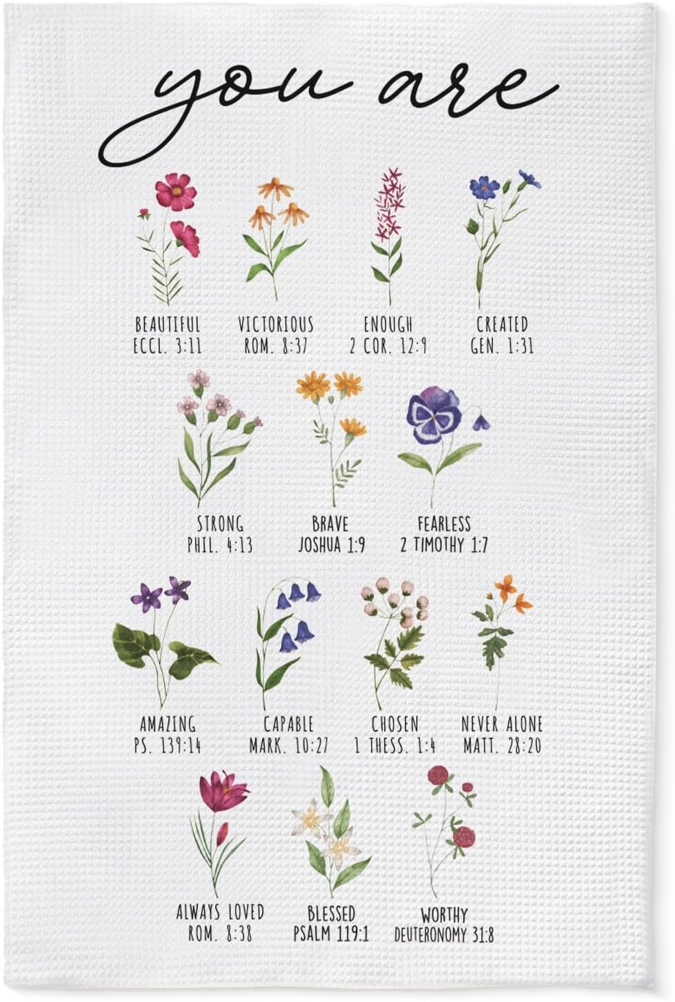 God Say You are Christian Floral Kitchen Dish Towels, Christian Inspirational Gifts for Women Friends Mom Grandma, 16×24 Inch Birthday Housewarming mothersday Decoration Hand Tea Towels