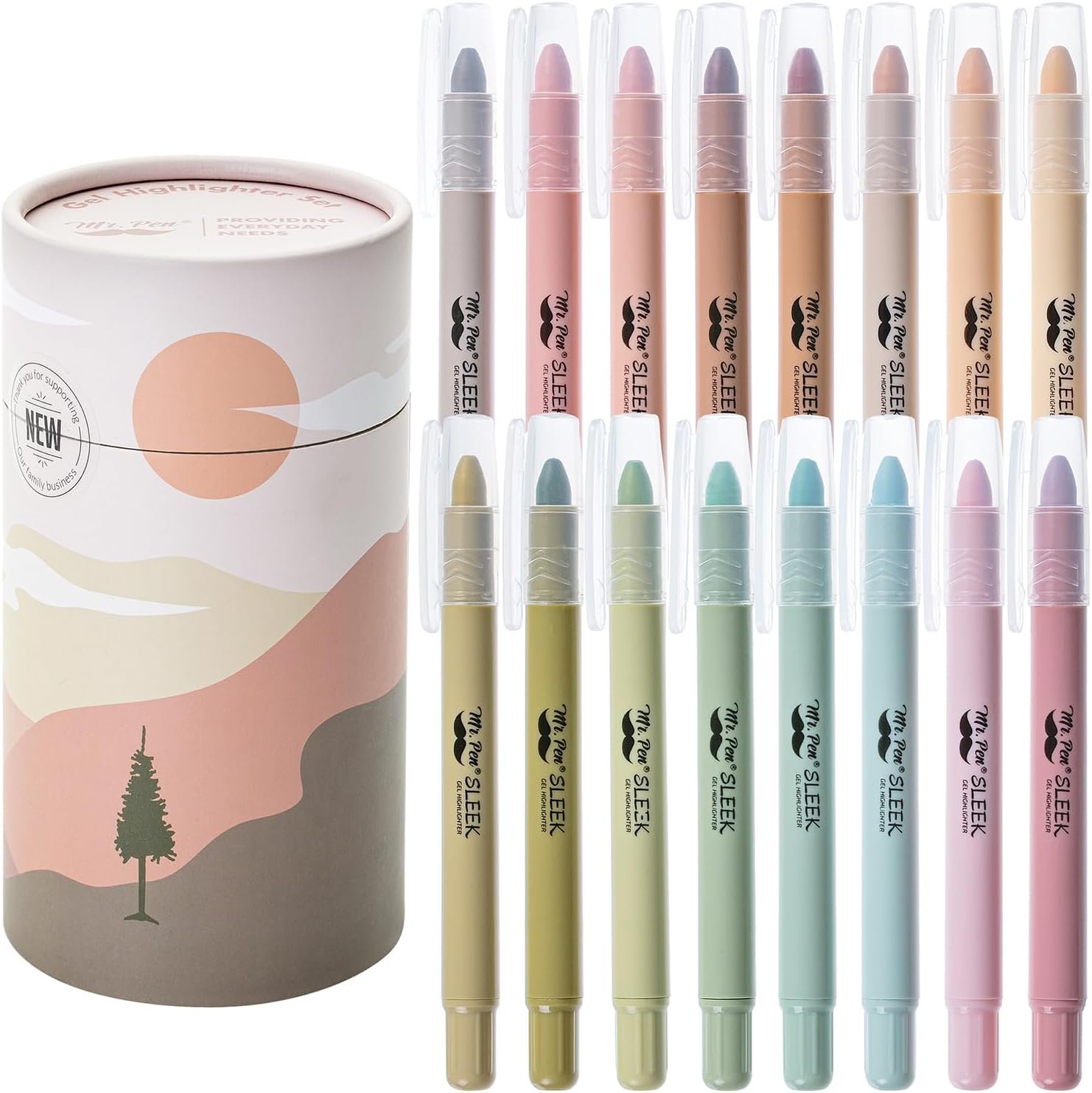 Mr. Pen- No Bleed Gel Highlighters, Assorted Colors, 16 Pack